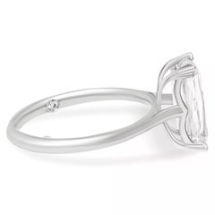 14k White Gold Crisscross 3.5 Carat Emerald Moissanite Solitaire Engagement Ring
