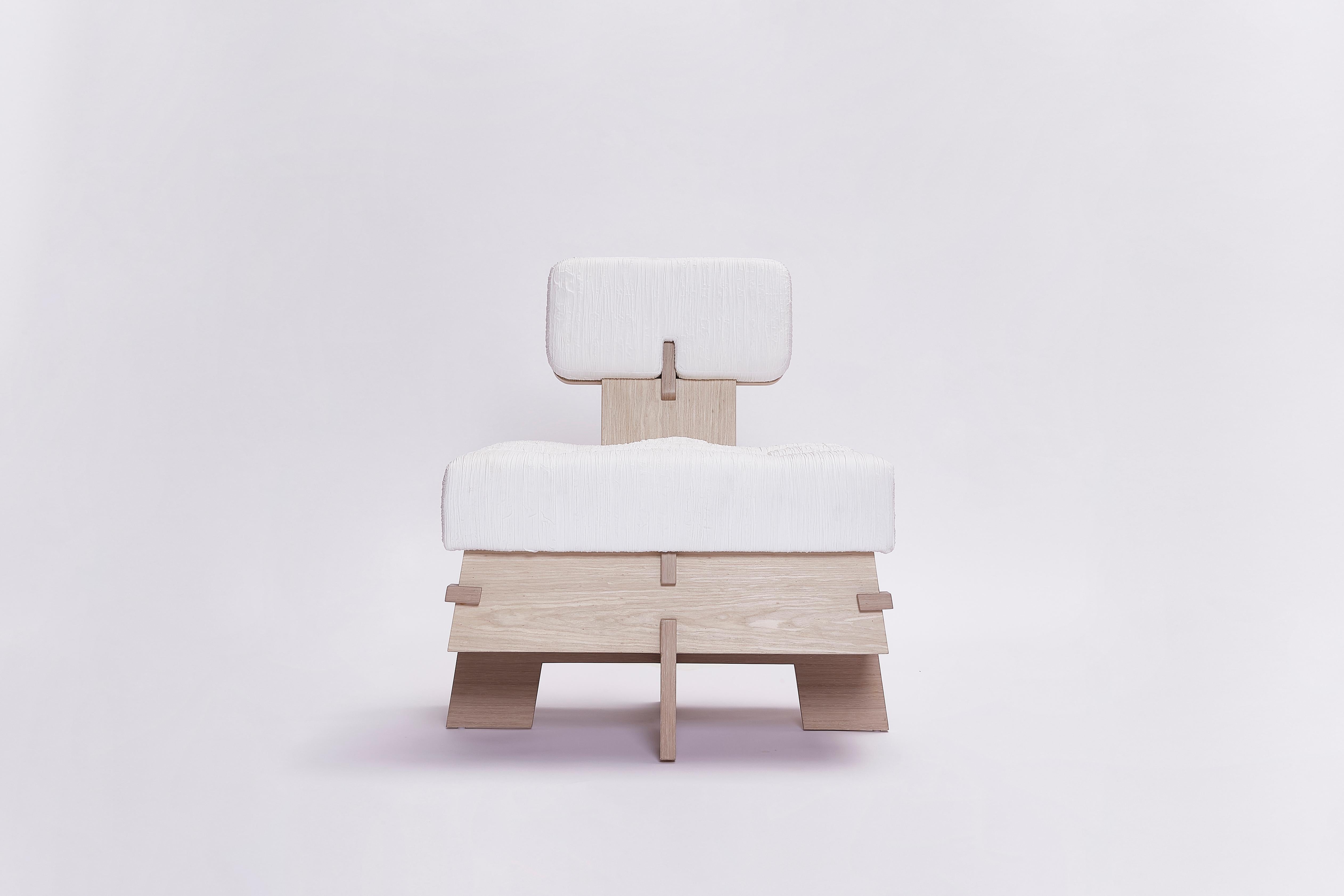 Contemporary Crisscross Chair by Objective Collection Obj+ White For Sale