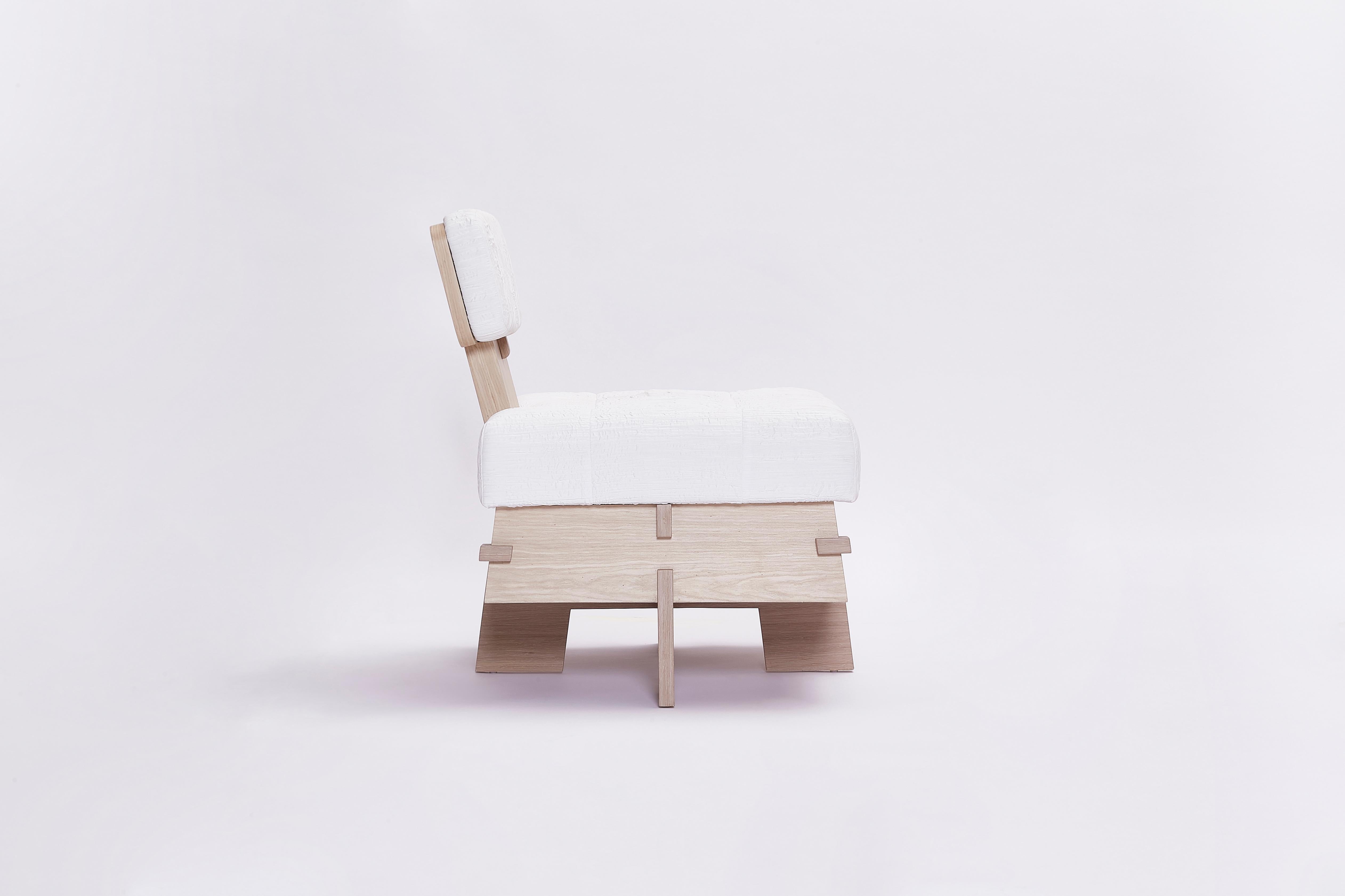 Ash Crisscross Chair by Objective Collection Obj+ White For Sale