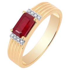 Bague croisée poire ronde en or jaune 14K (ou 18k sur demande) diamant