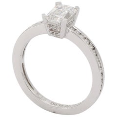 Crisscut  Diamond Engagement Ring GIA Certified 18K White Gold 1.11ct Diamonds.
