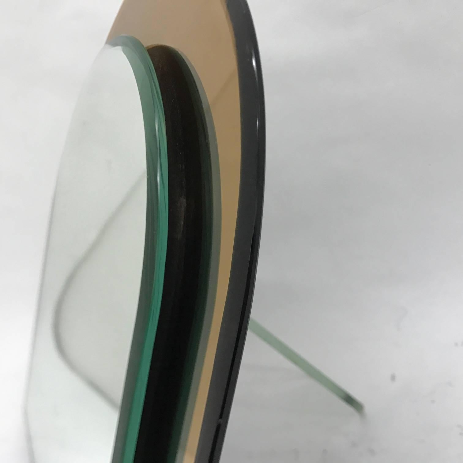 Cristal Arte Mid-Century Modern Glass Italian Table Mirror, circa 1970 2