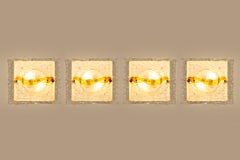 Cristal and Yellow "Quilt" Wall Lamp by Toni Zuccheri for Venini (4 available)