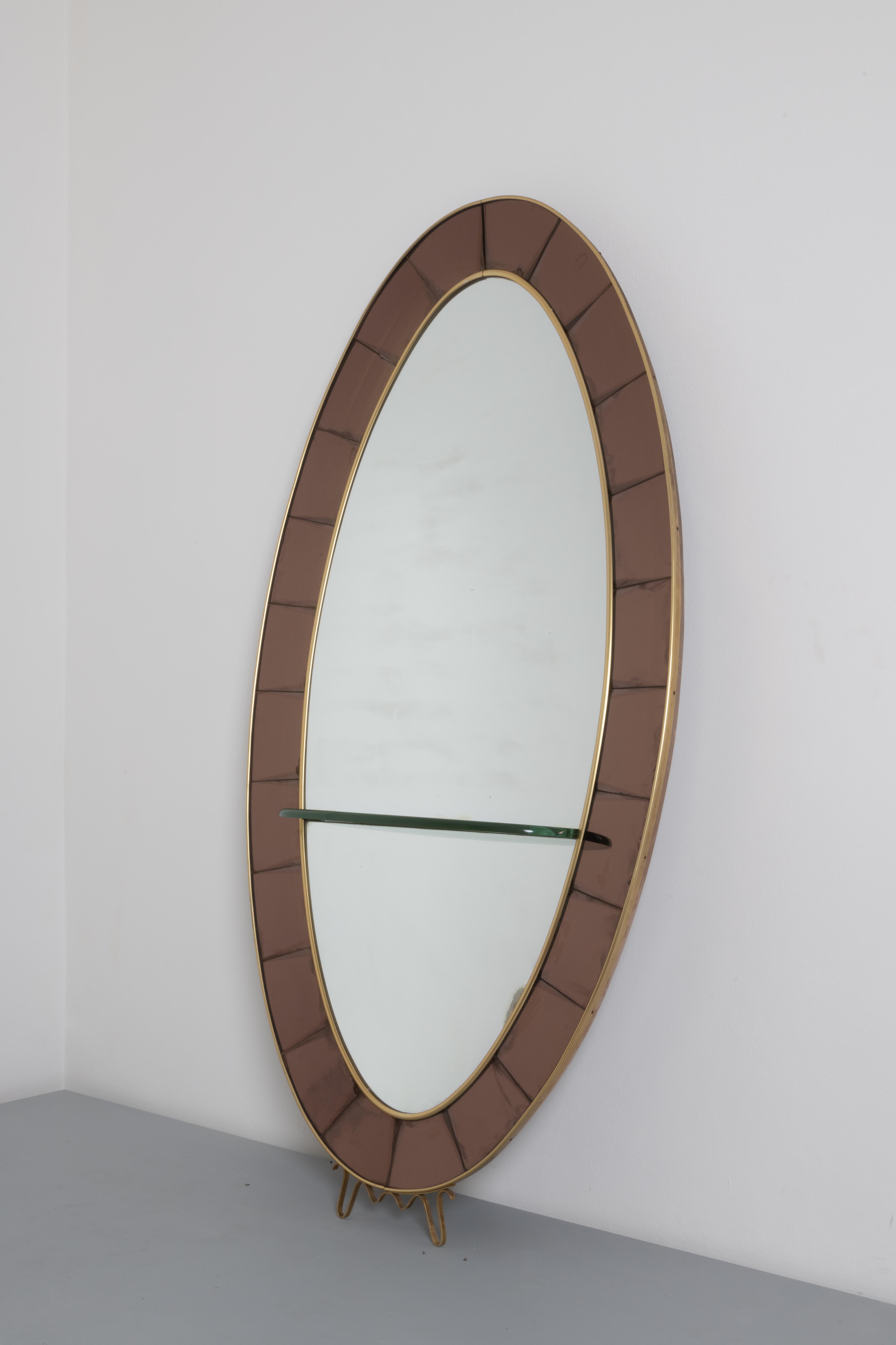 Italian Cristal Art, c. 1950. Mirror with console table. 