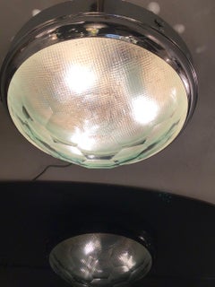 Cristal Art  couple Ceilling Light/Sconces Glass Metal Crome, 1955, Italy