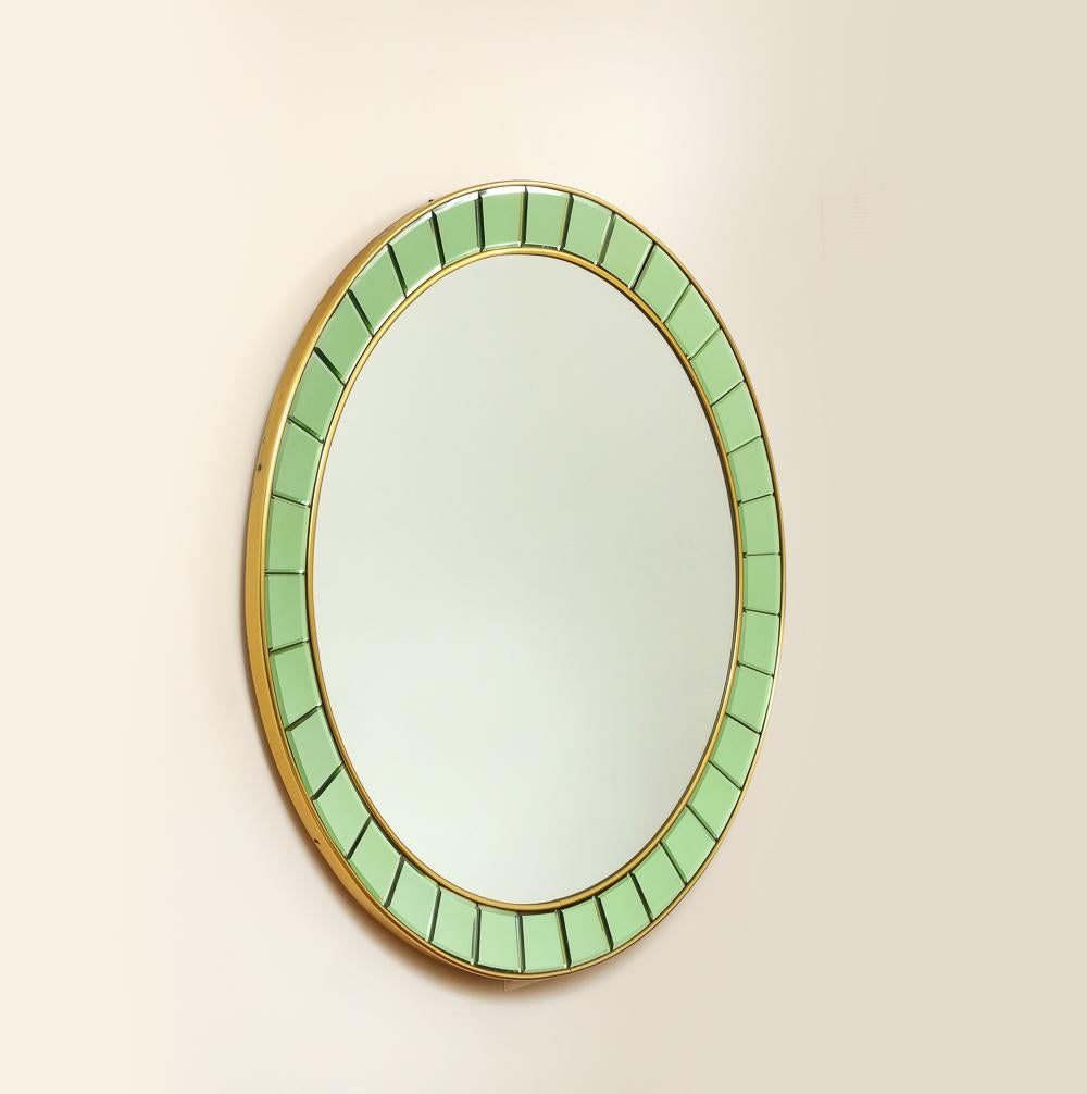 Italian Cristal Art Circular Mirror No.2679  For Sale