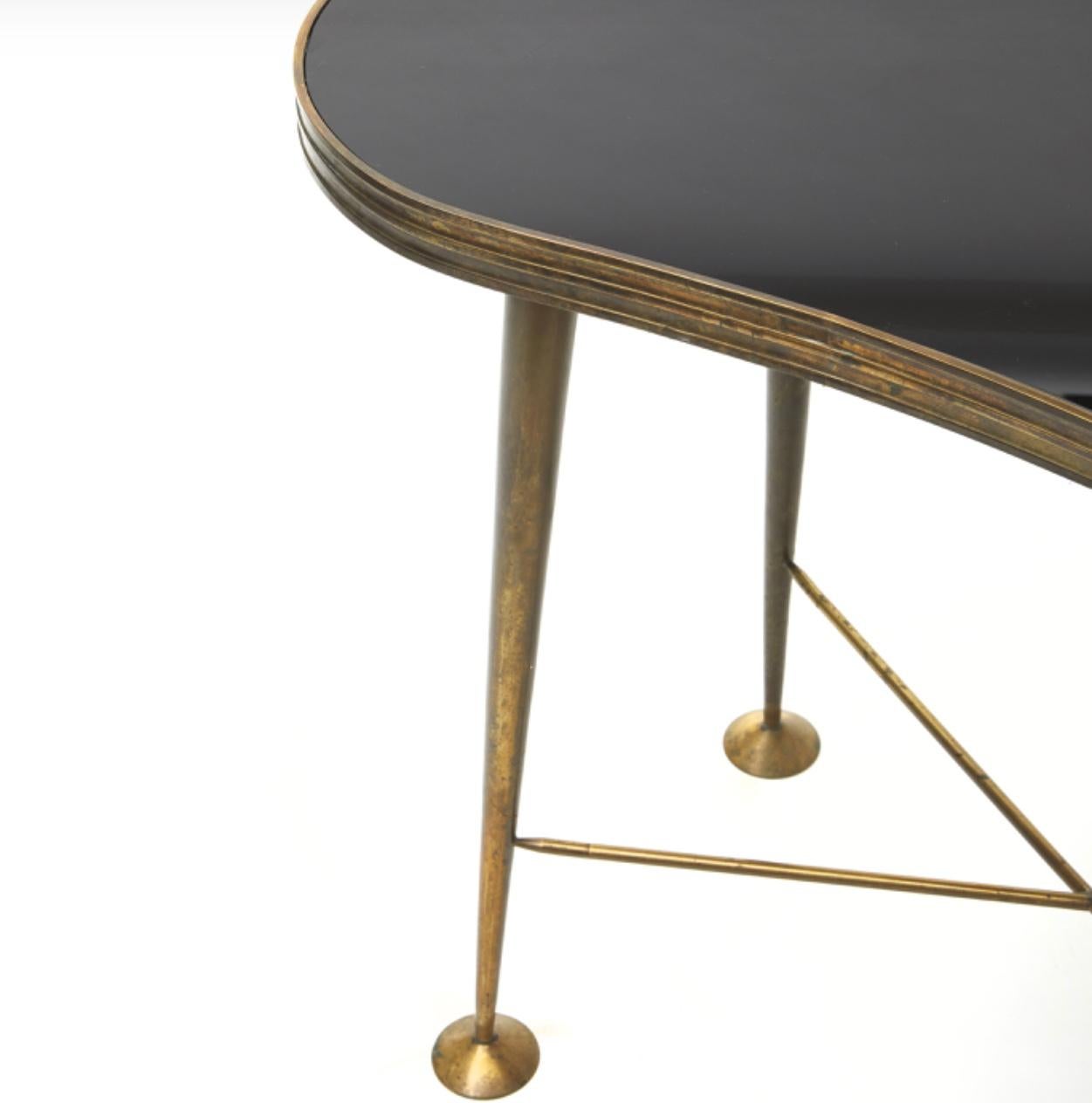 Cristal Arte Consolle Latón Opalina Vidrio 1950 Italia en Excelente estado para la venta en Milano, IT