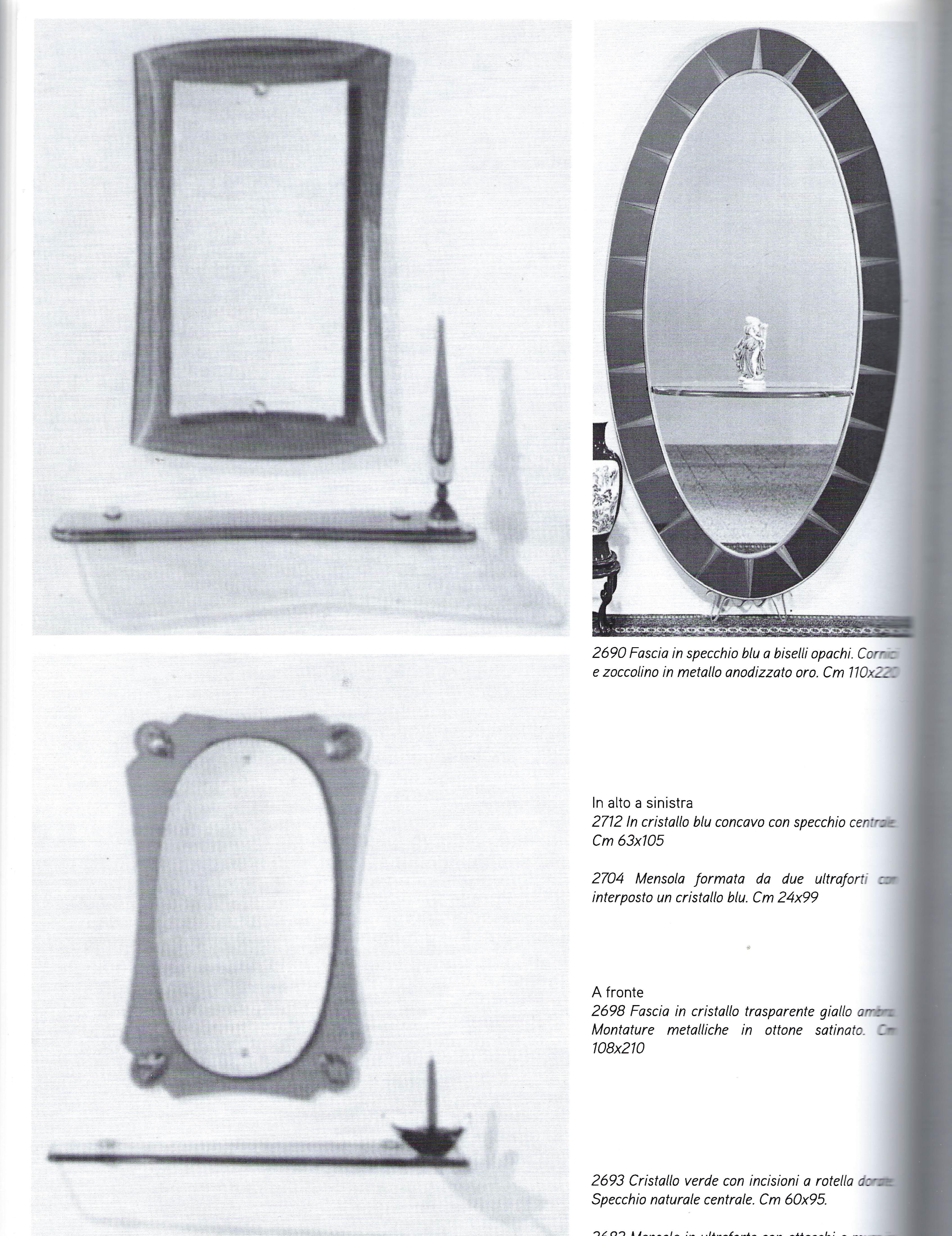 Miroir de sol ovale à grande échelle en cristal biseauté taillé à la main avec étagère, Cristal Art en vente 4