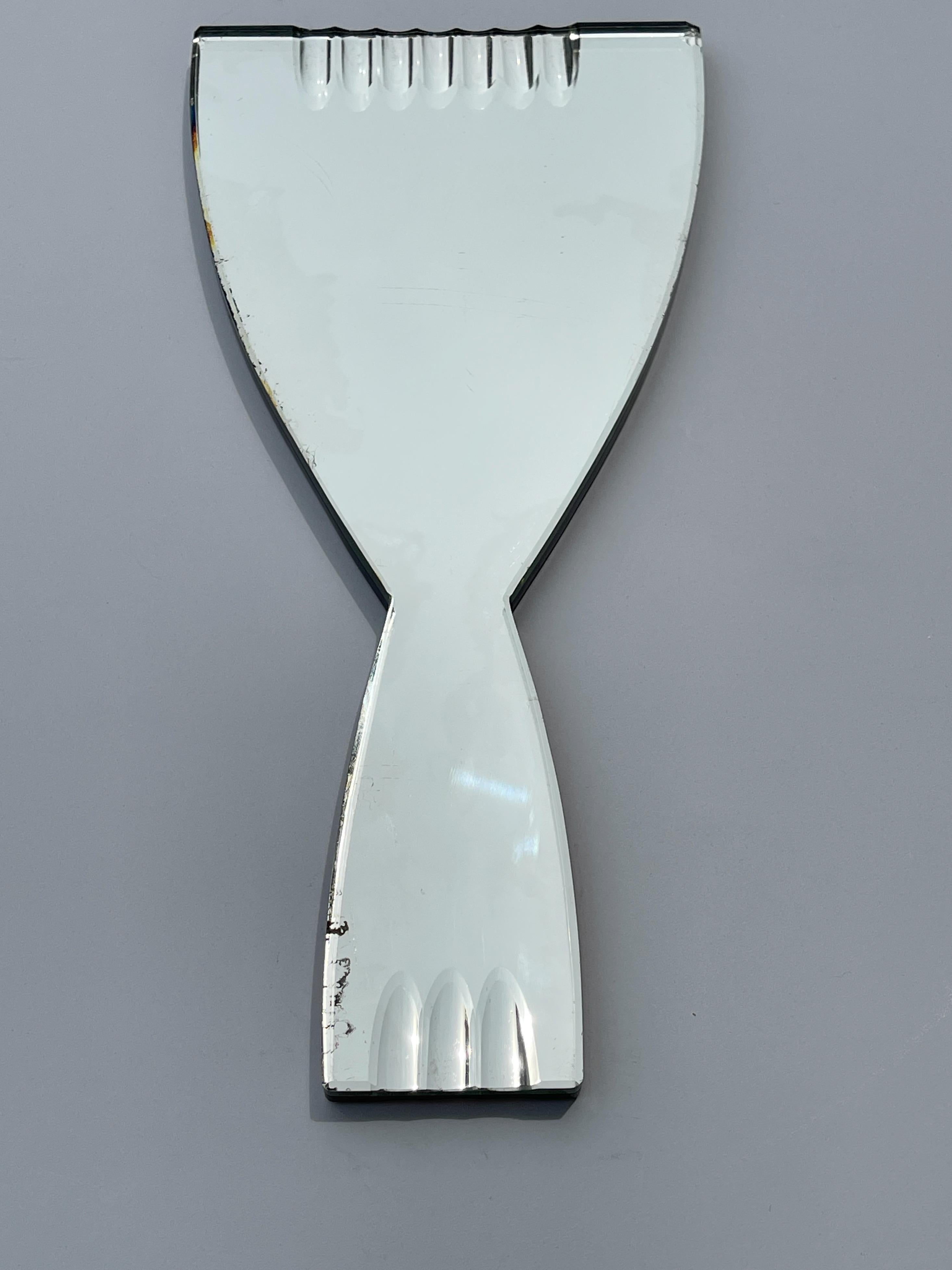 Mid-Century Modern Cristal Art Hand Mirror For Sale