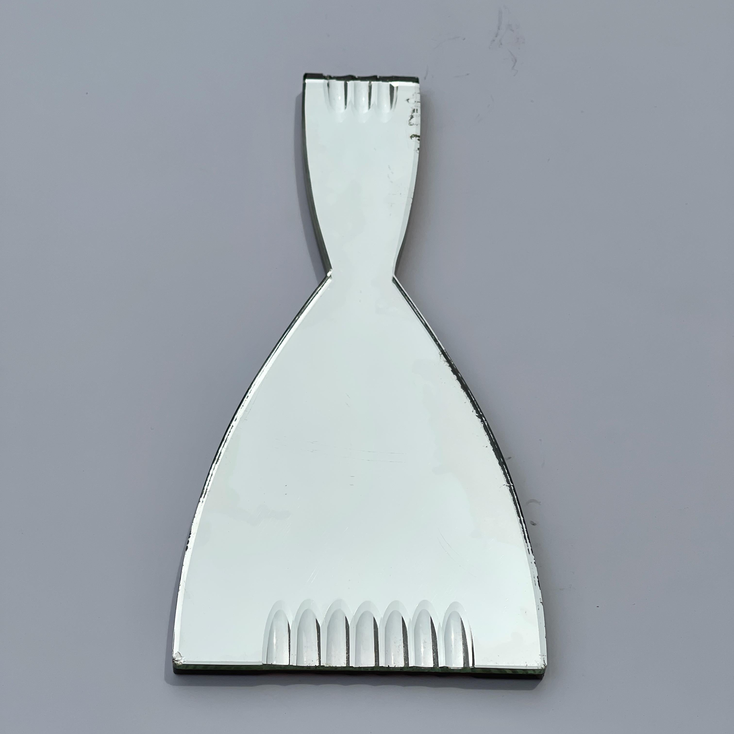 Silvered Cristal Art Hand Mirror For Sale