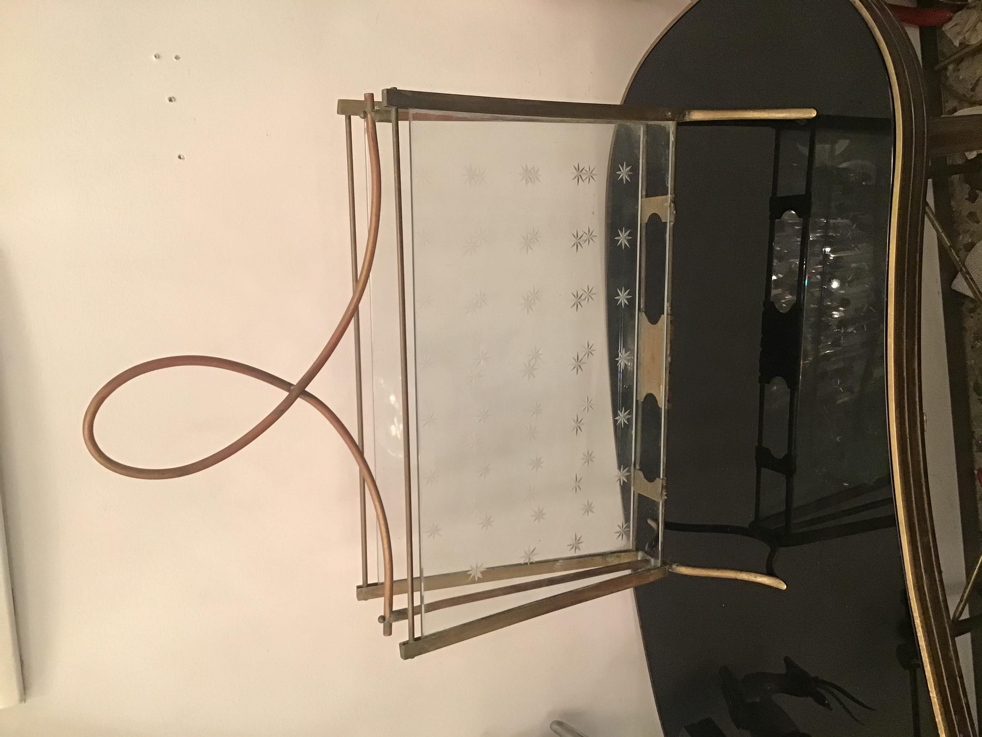 Cristal Art Magazine Holder Brass Glass, 1950, Italy For Sale 9