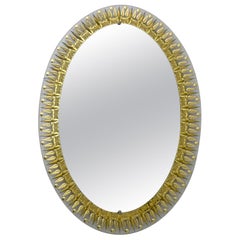 Cristal Art Mid-Century Modern Italian Ground and Gilded Mirror, 1960s