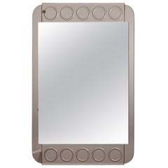 Cristal Art Midcentury Rectangular Bronzed Gray Mirror, Italy, 1970