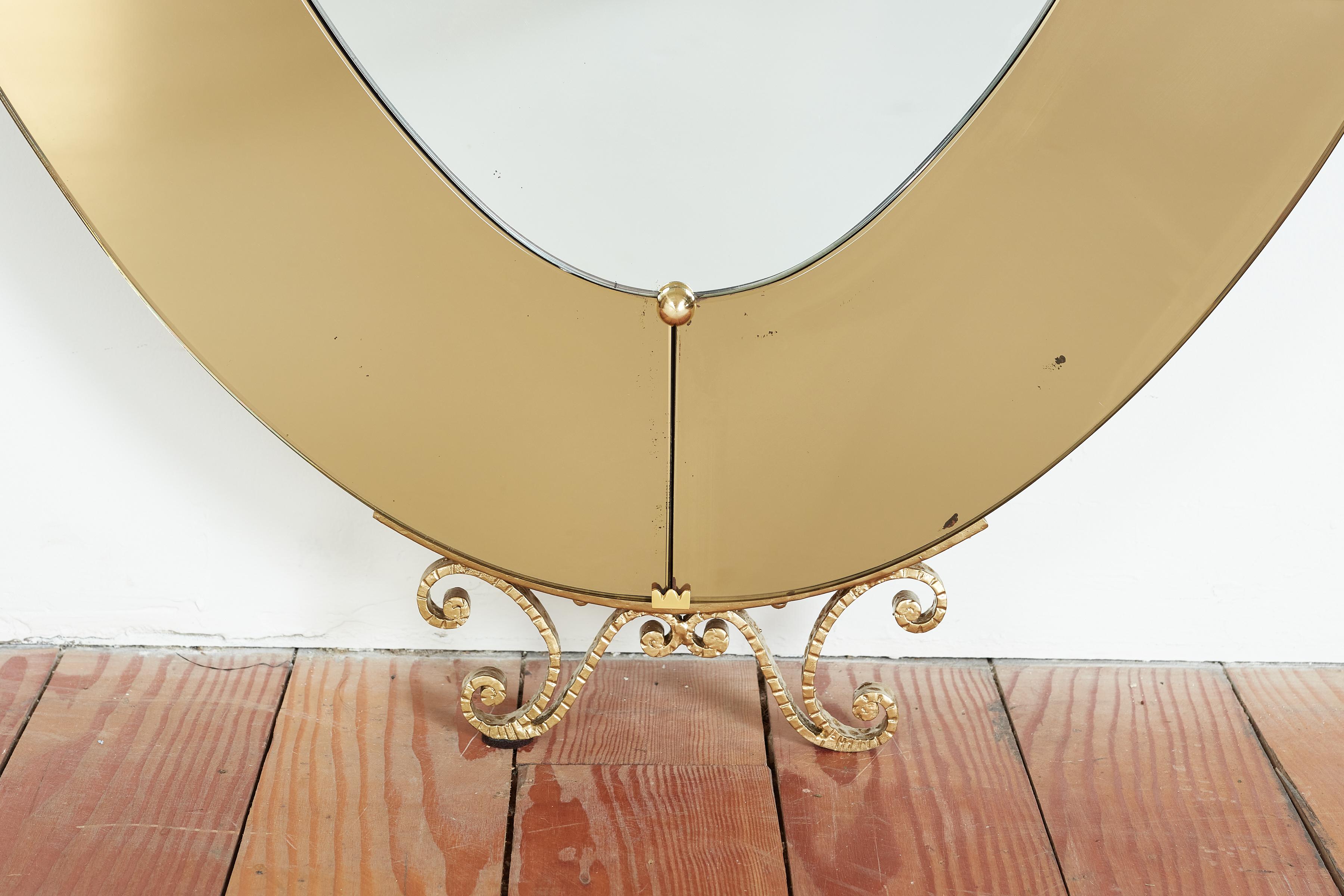 Brass Cristal Art Mirror For Sale