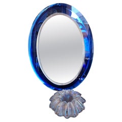 Cristal Art Mirror Glass Crome Wood 1960