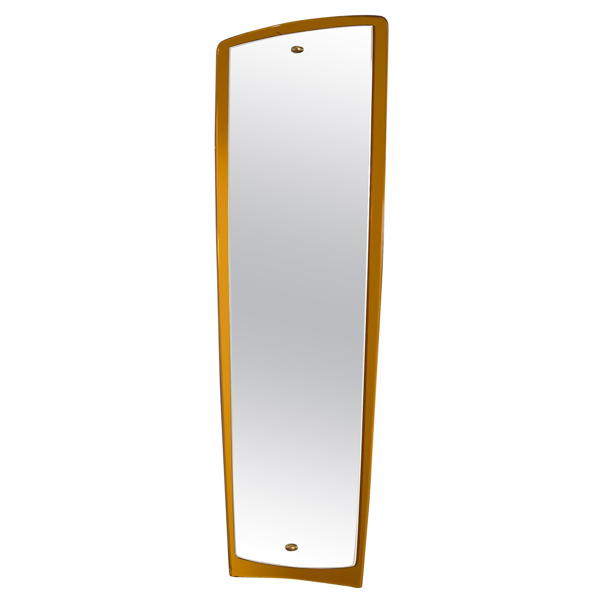 Cristal Art Mirror w/ Yellow Glass For Sale