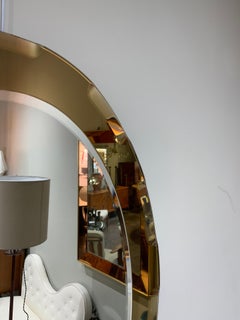 Cristal Art Mirror with Amber Glass, Italy, 1960