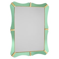 Cristal Art Mirror with colored mirrored glass 1950s