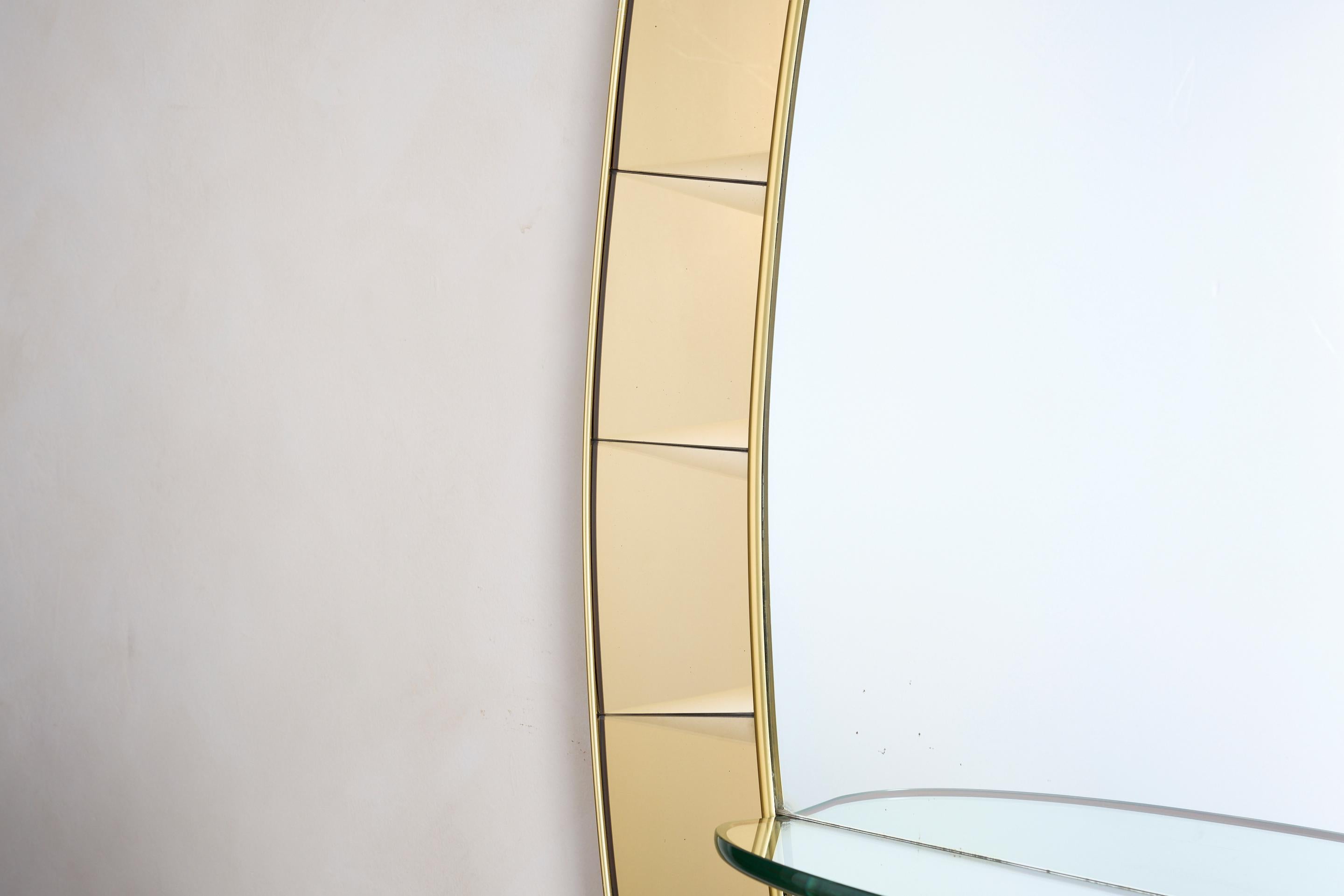 Cristal Art Mirror with Glass Shelf For Sale 4