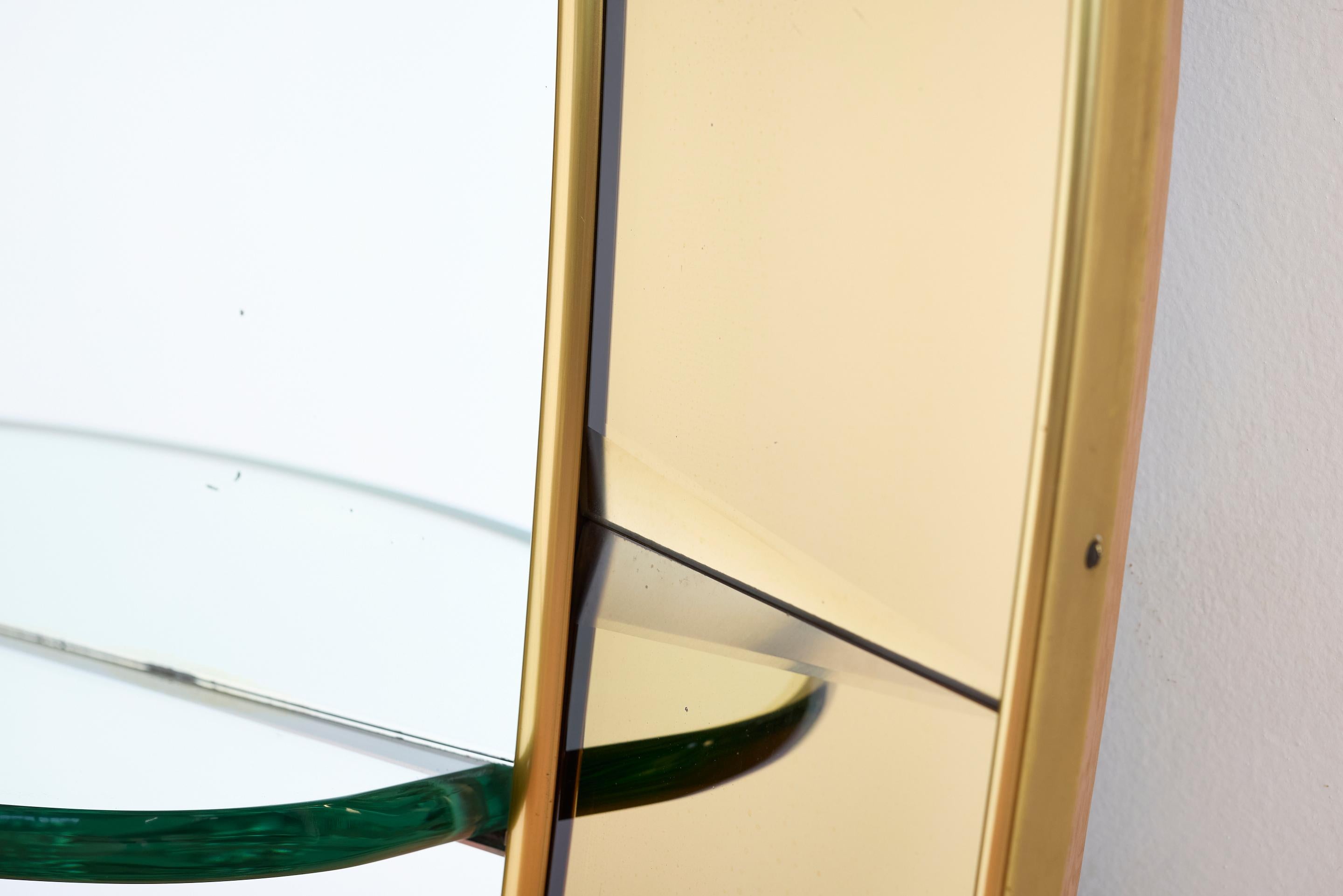 Cristal Art Mirror with Glass Shelf For Sale 7