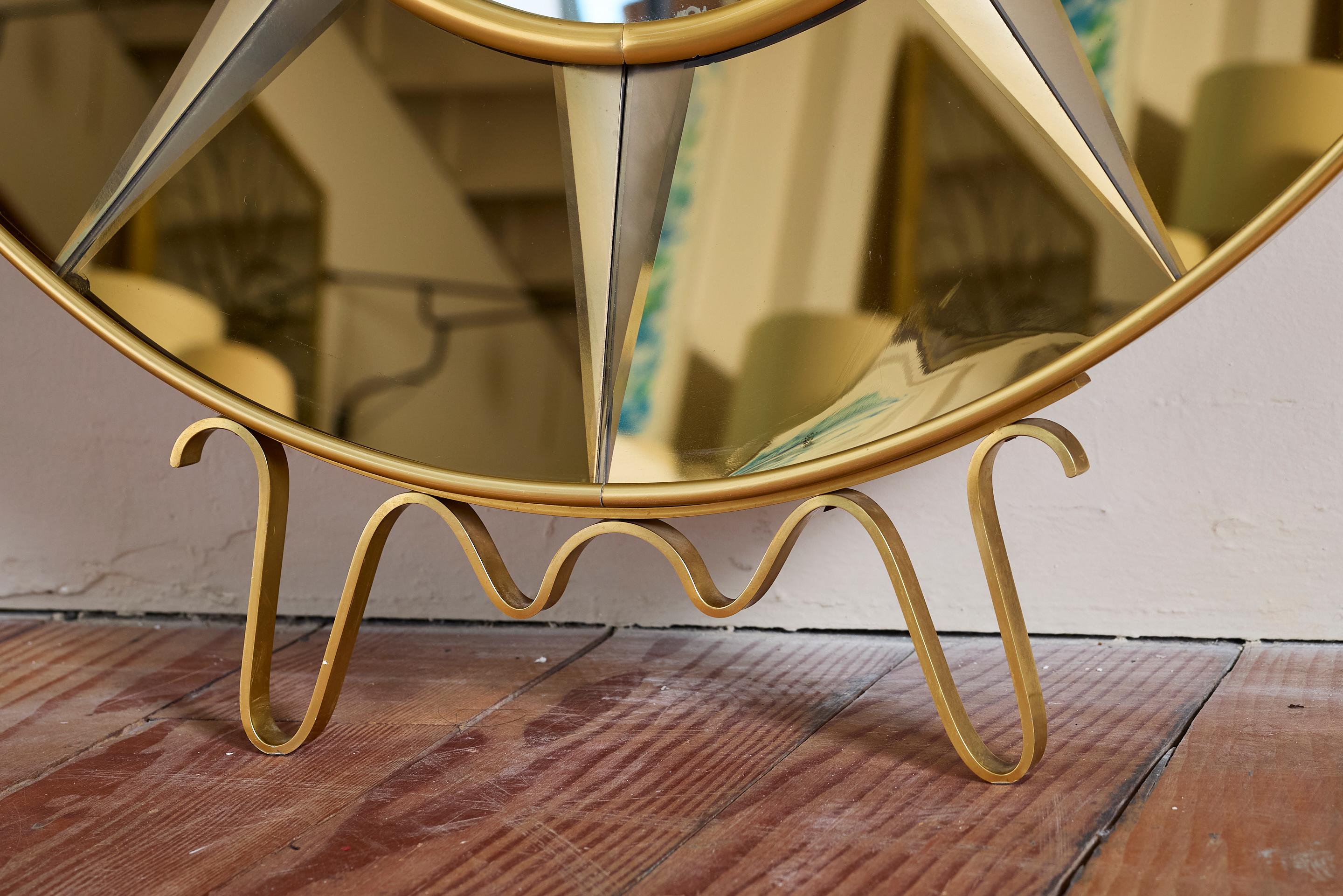 Cristal Art Mirror with Glass Shelf For Sale 11