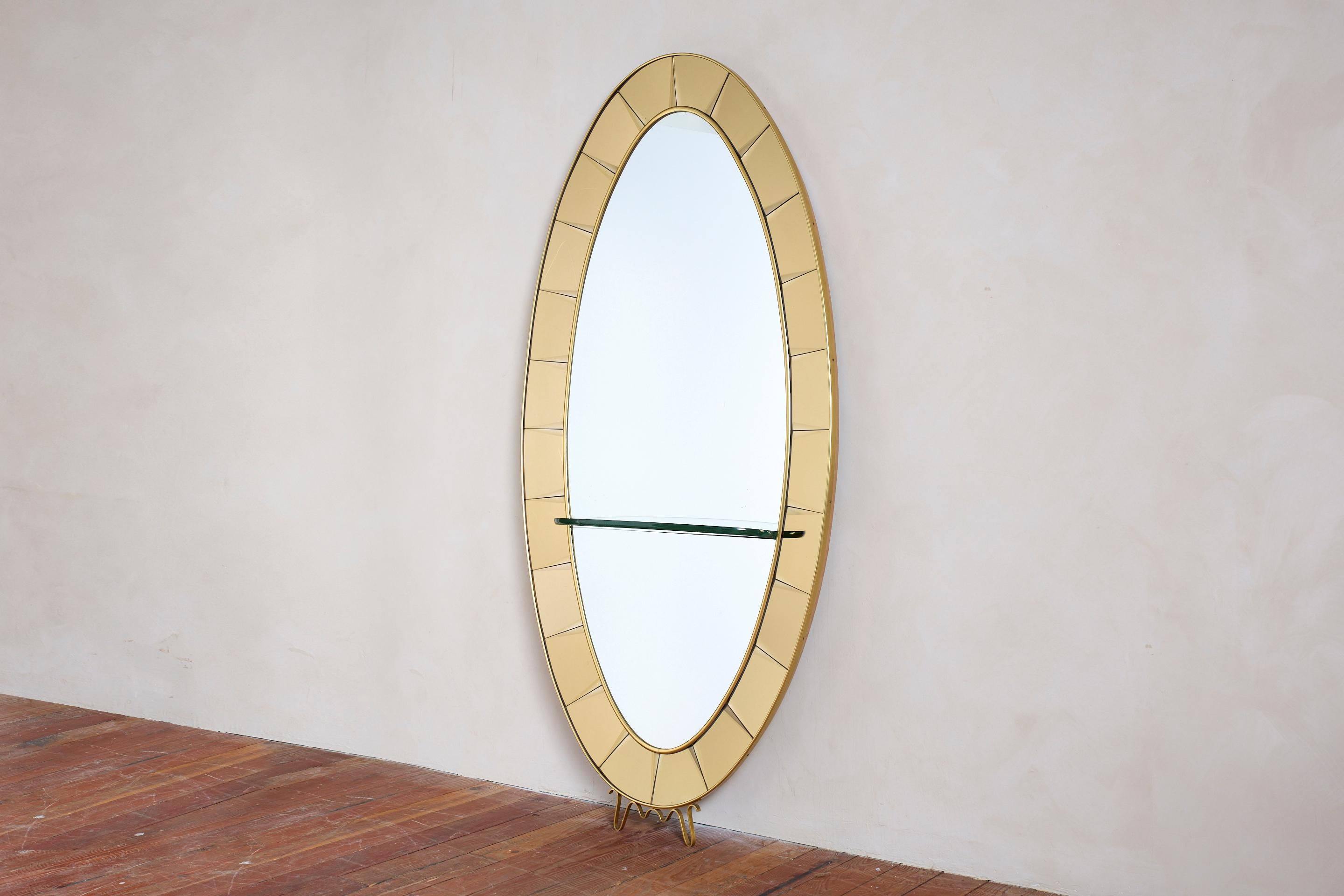 Cristal Art Mirror with Glass Shelf For Sale 13