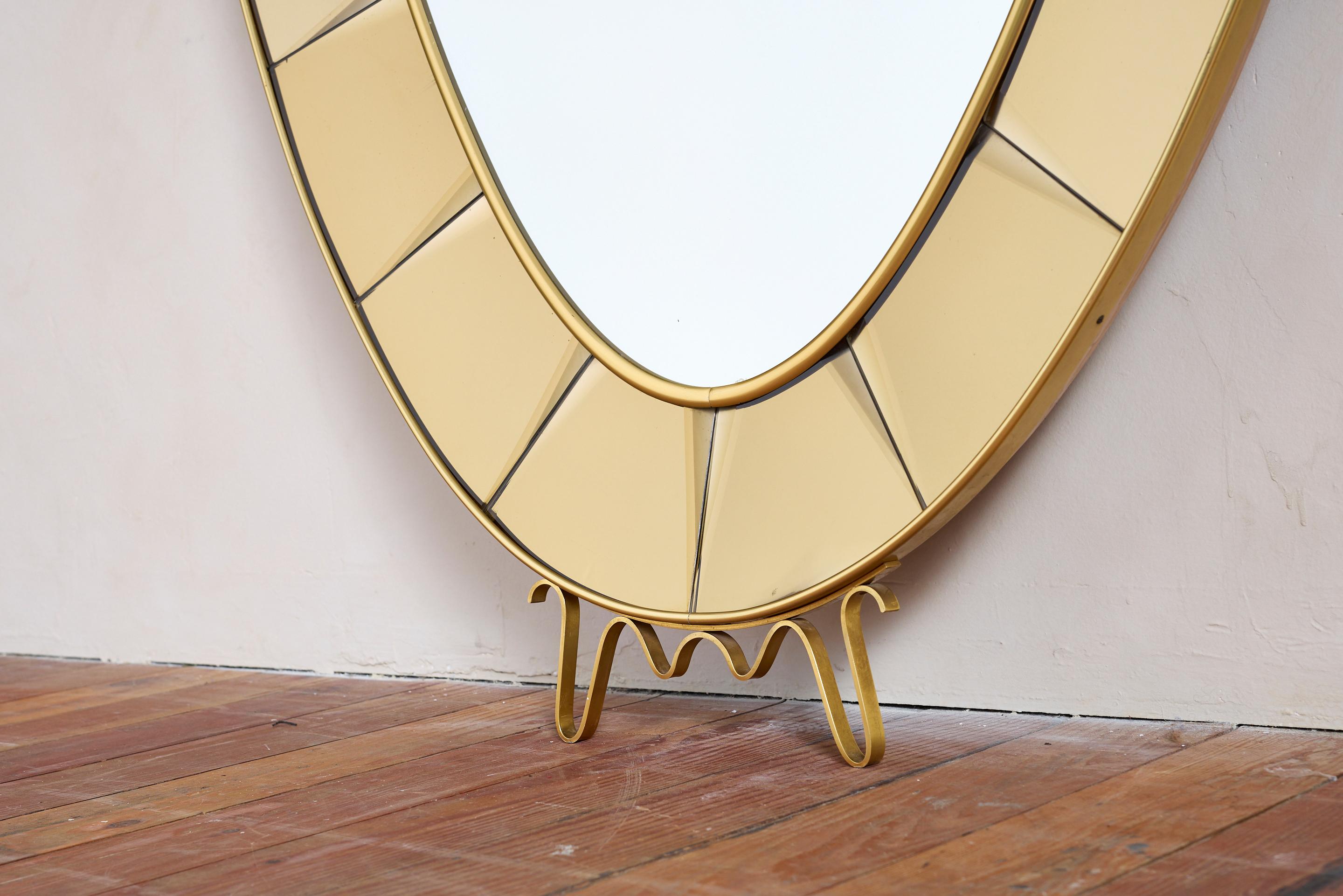 Italian Cristal Art Mirror with Glass Shelf For Sale