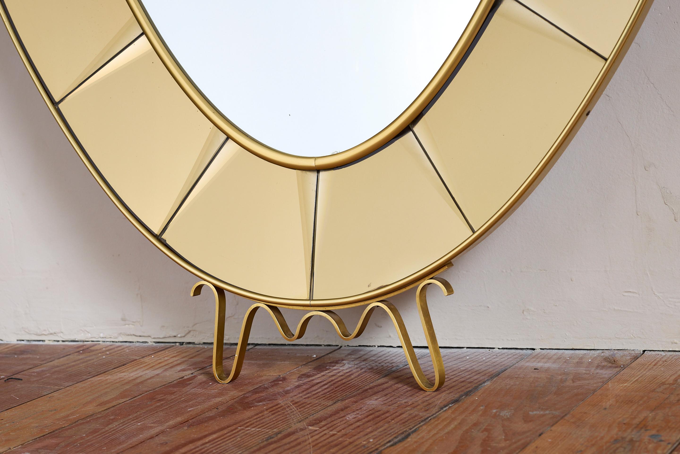 Mid-20th Century Cristal Art Mirror with Glass Shelf For Sale