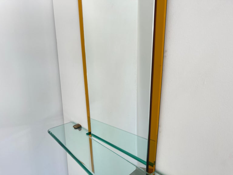 Mid-20th Century Cristal Art Mirror with Shelf For Sale
