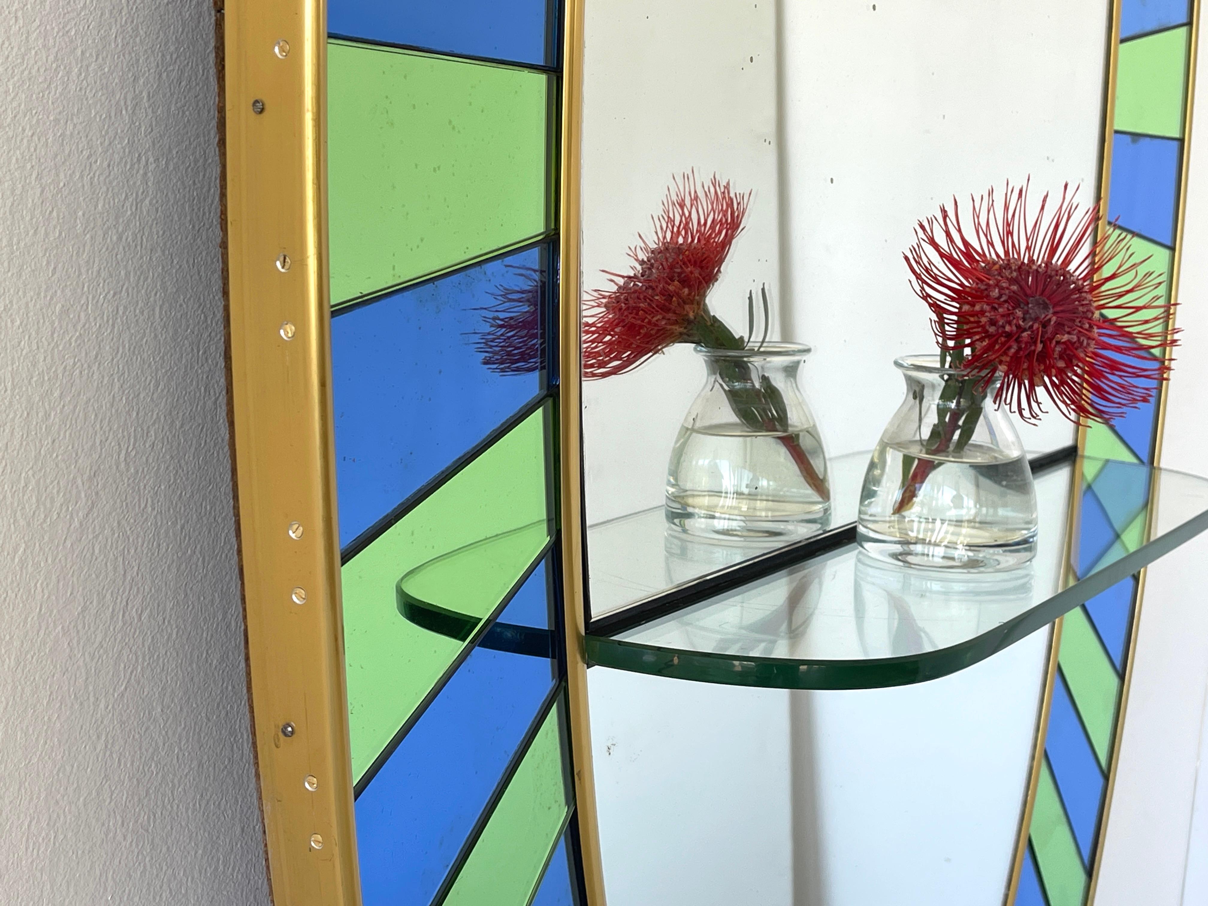 Miroir d'art cristal avec étagère en vente 3