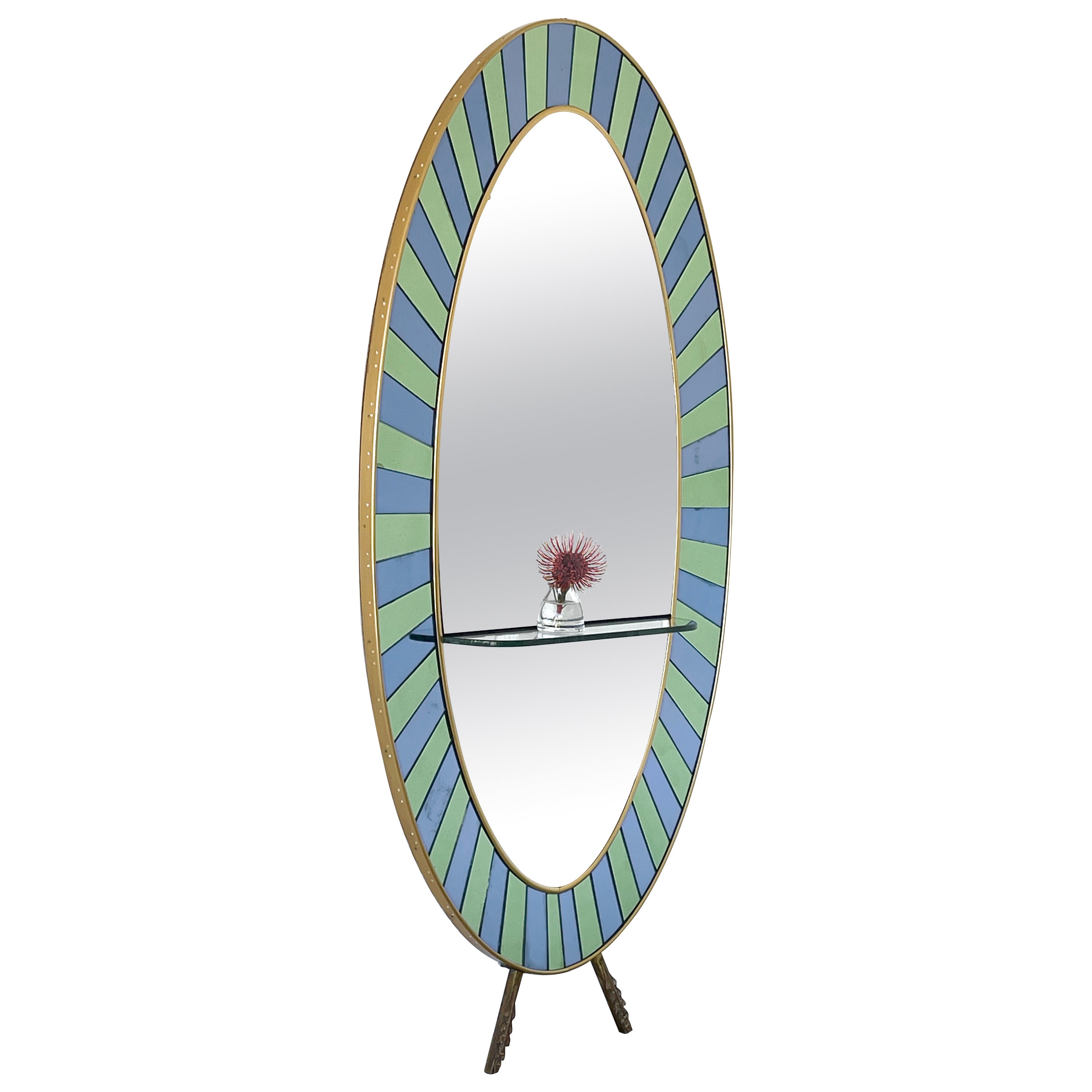 Miroir d'art cristal avec étagère