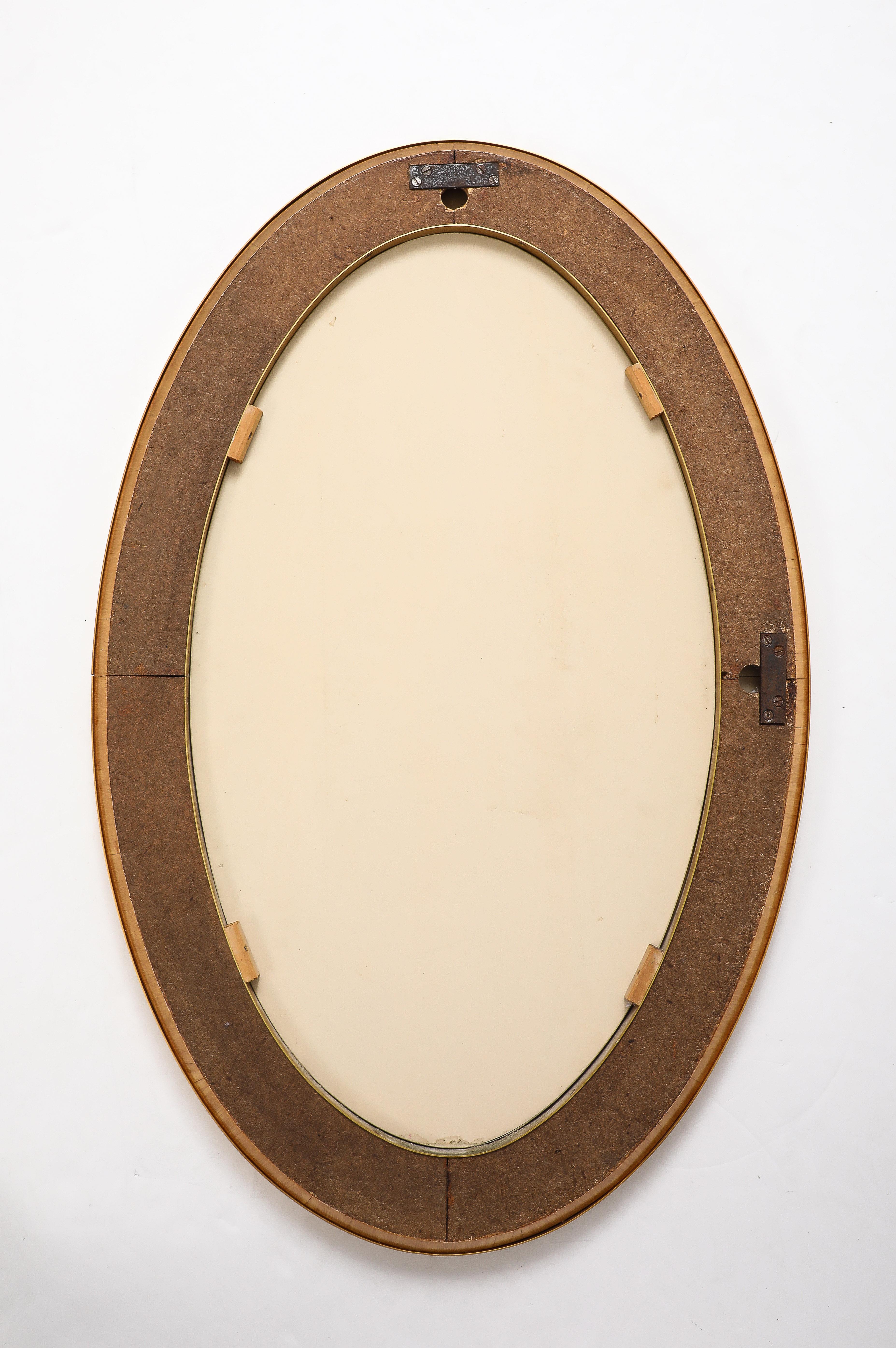 Cristal Arte Miroir ovale en verre biseauté doré taillé à la main Modèle 2727, années 1950 en vente 7