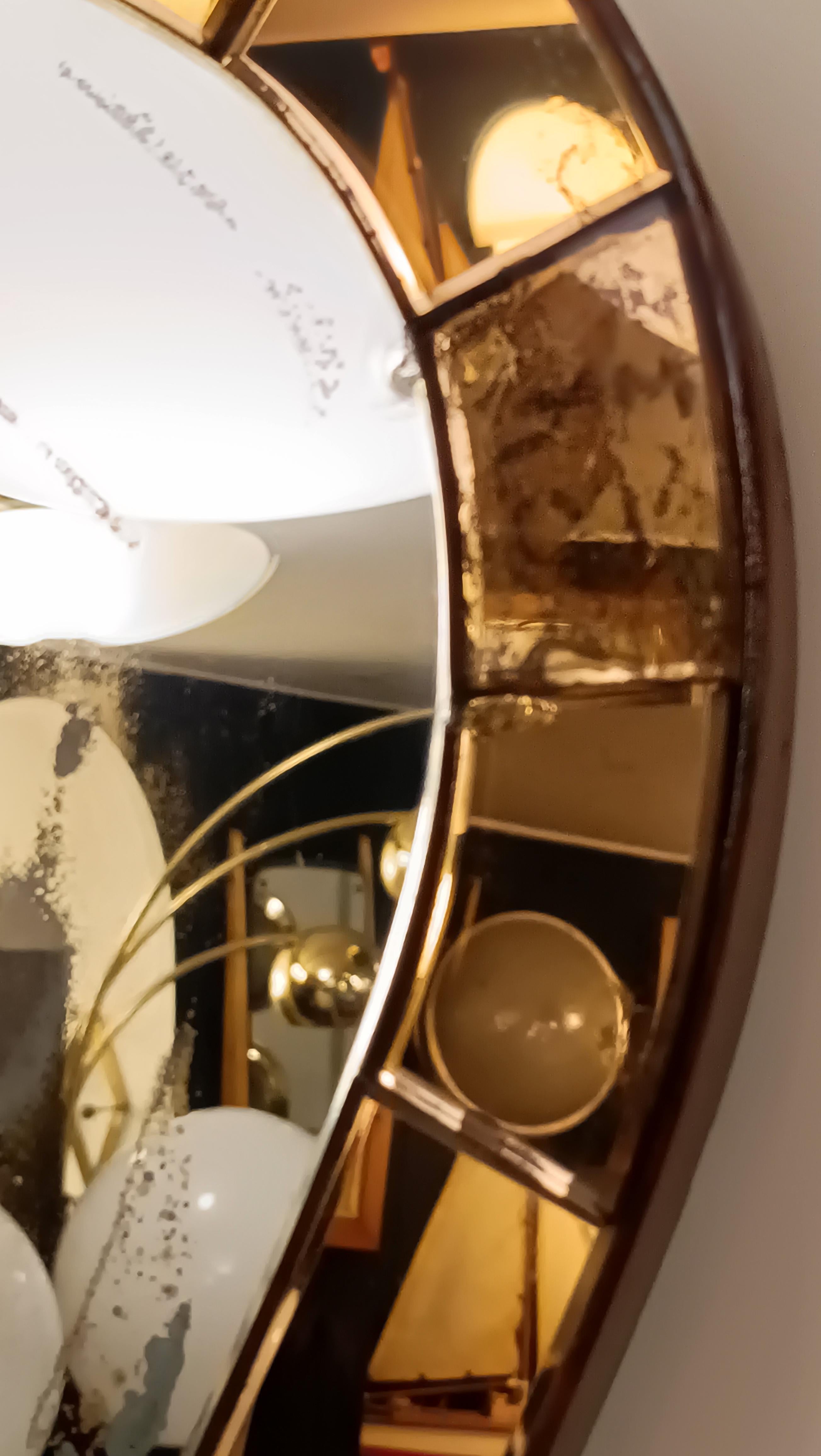 Mid-20th Century Cristal Art Raro e Grande Specchio da Parete, Italia 1950s in vendita