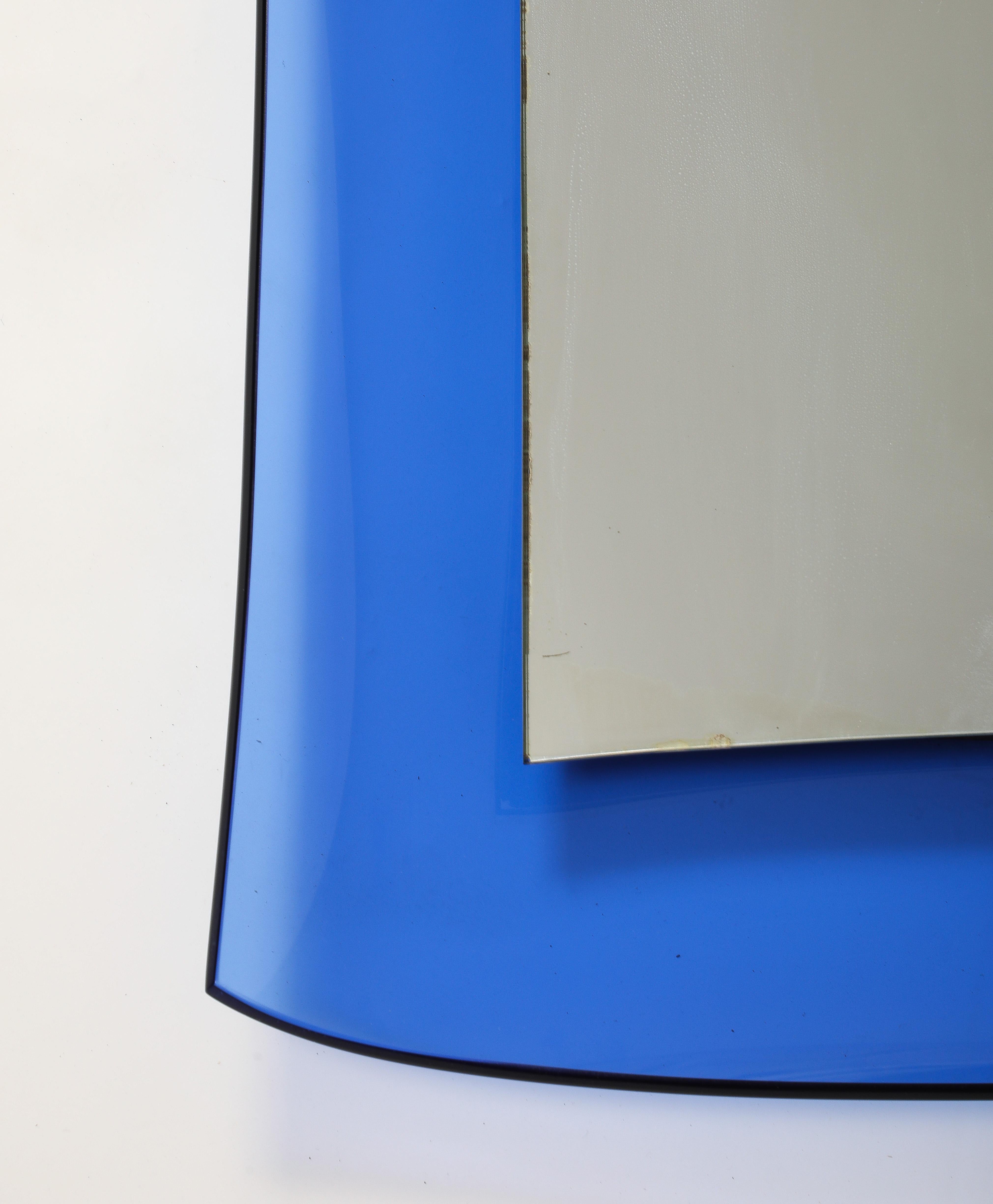 Cristal Art Rectangular Blue Glass Mirror Model 2712 For Sale 4