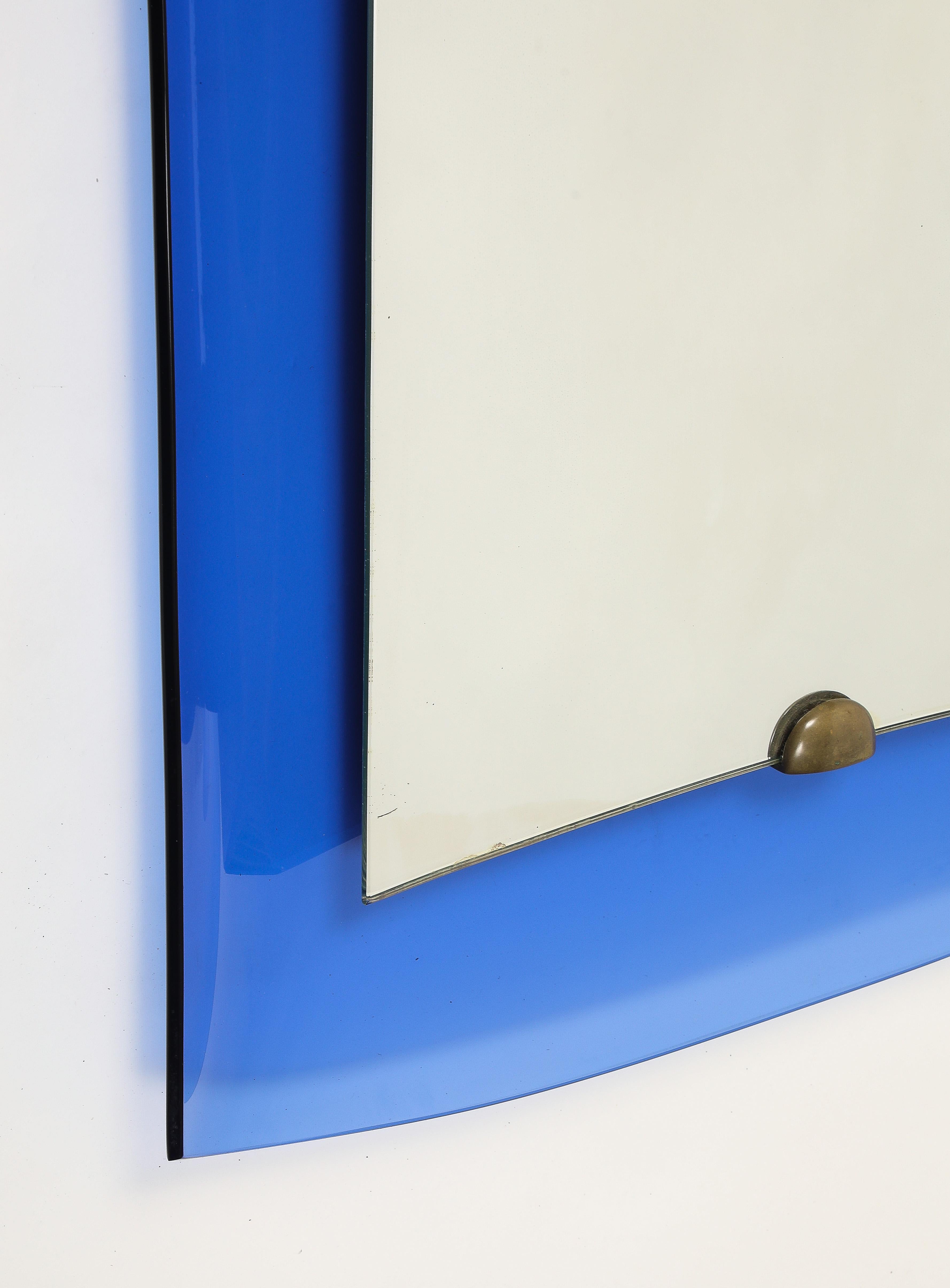 Cristal Art Rectangular Blue Glass Mirror Model 2712 For Sale 6