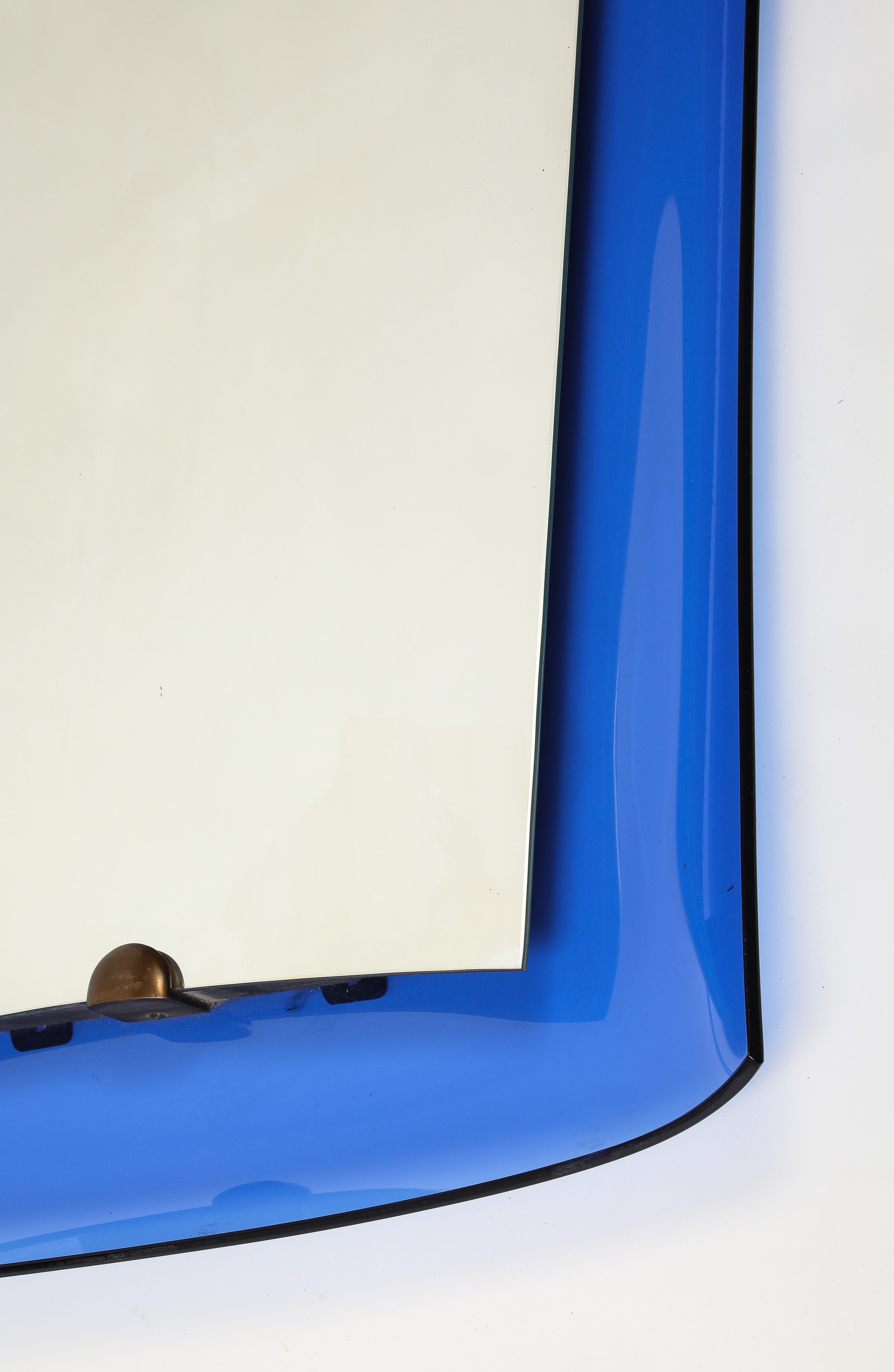 Cristal Art Rectangular Blue Glass Mirror Model 2712 For Sale 7