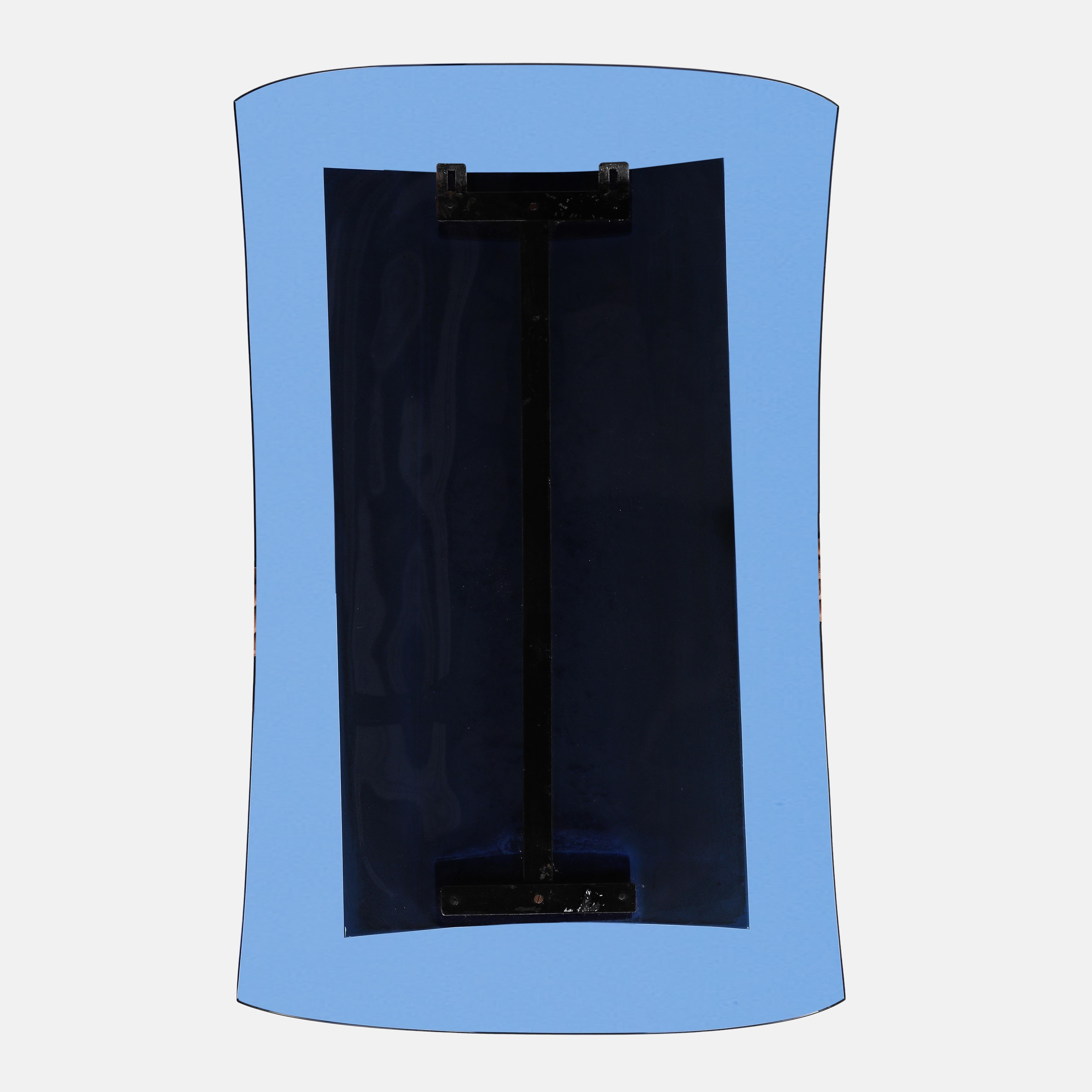 Cristal Arte Miroir rectangulaire en verre bleu Model No 2712 en vente 8