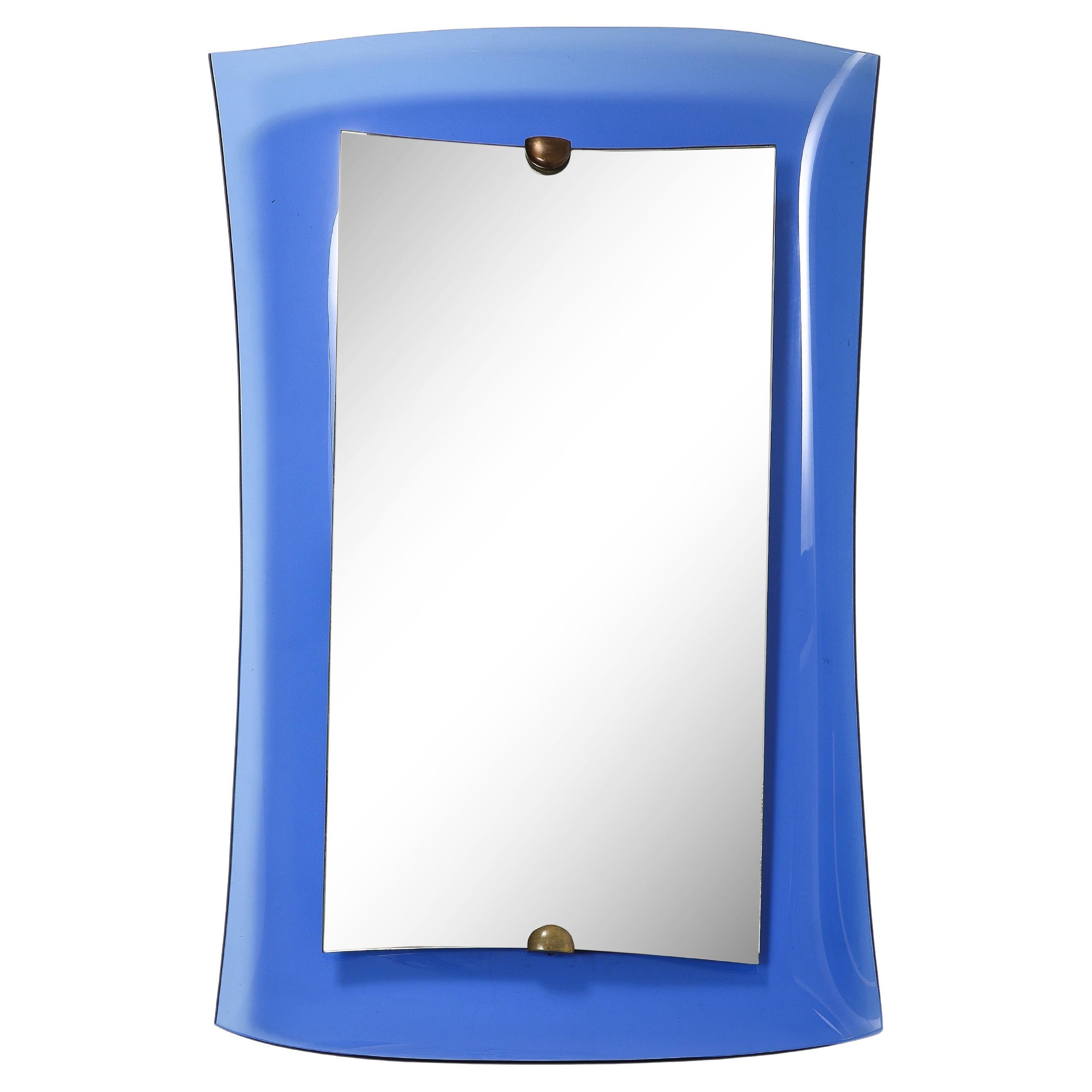 Specchio rettangolare in vetro blu Cristal Arte Modello 2712