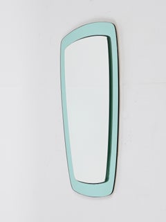 Cristal Art Rectangular Turquoise Beveled Mirror, Italy, 1960s