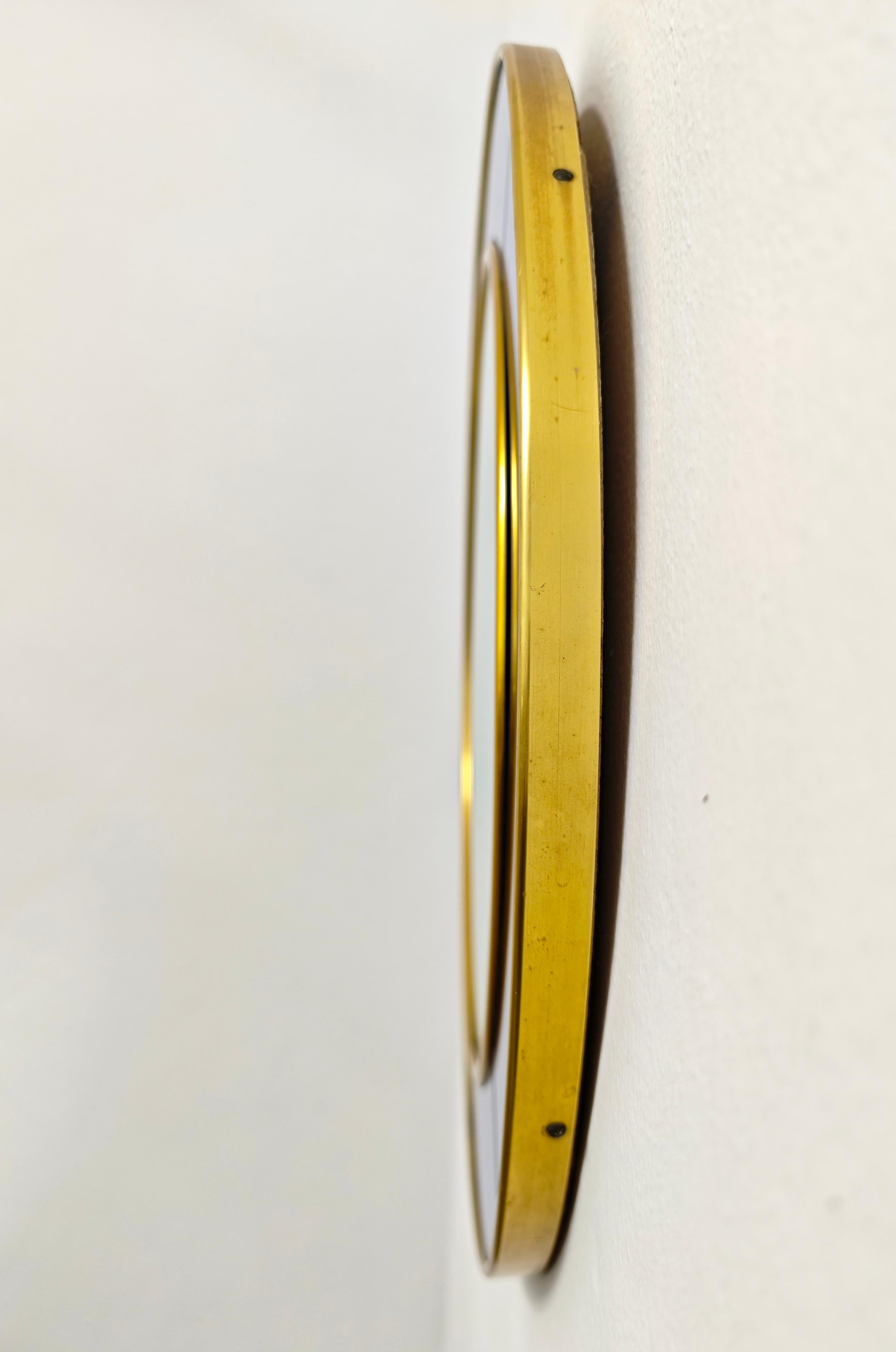 Cristal Arte Espejo Redondo Biselado a Mano Cristal Azul Mediados de Siglo Italia 1950 en Bueno estado para la venta en Palermo, IT