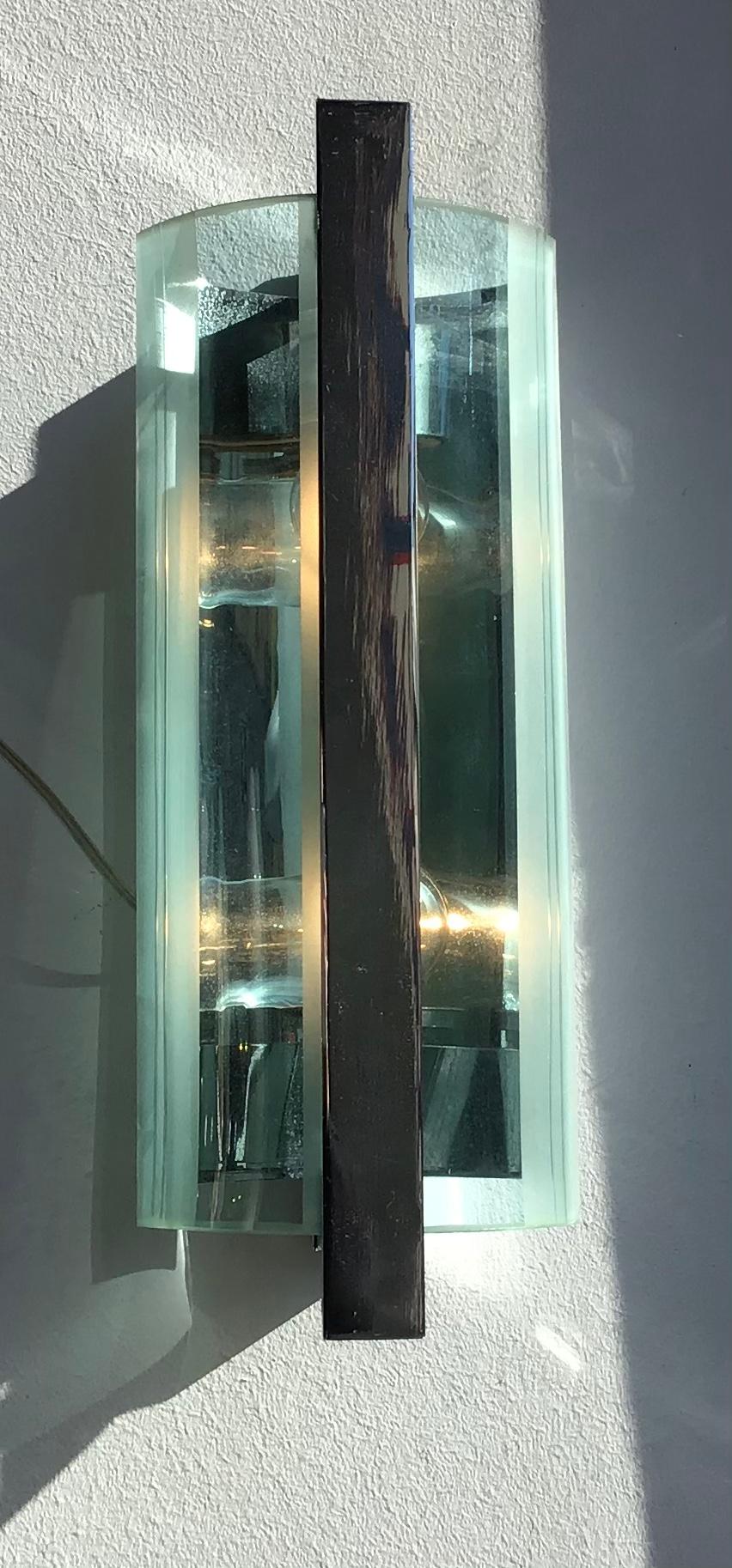 Autre Appliques d'art cristallin Verre Métal Crome, 1960 en vente