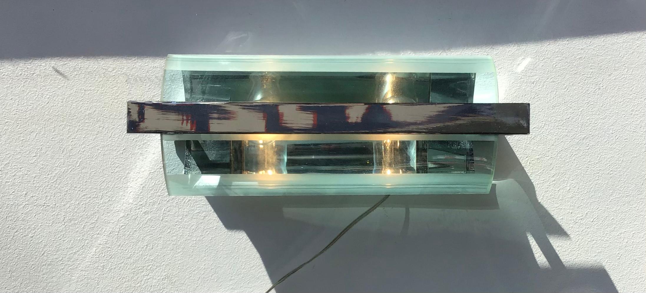 Appliques d'art cristallin Verre Métal Crome, 1960 en vente 3