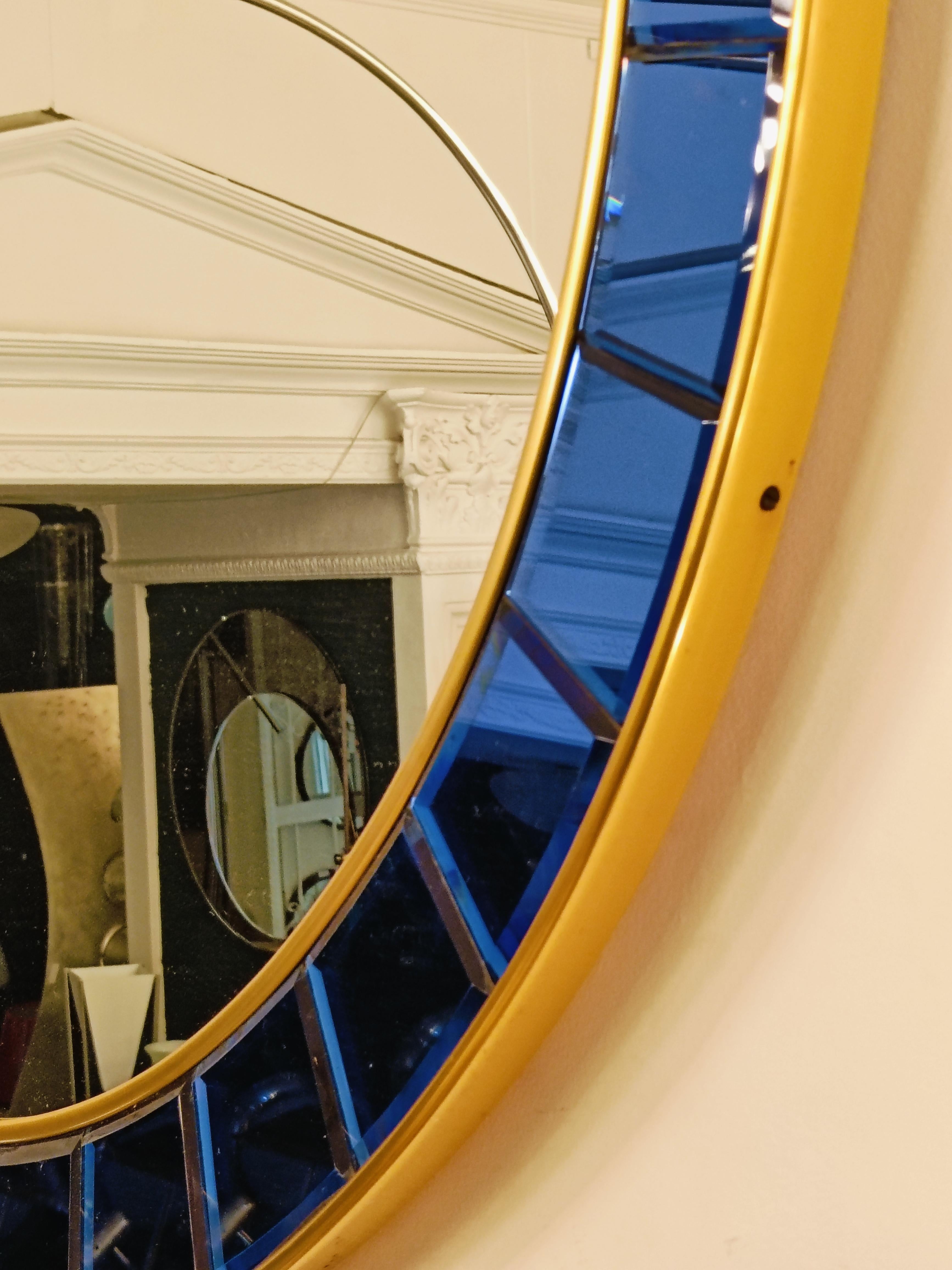 Miroir mural rond Cristal Art Mod.2679,  Italie années 1950 Bon état - En vente à Naples, IT