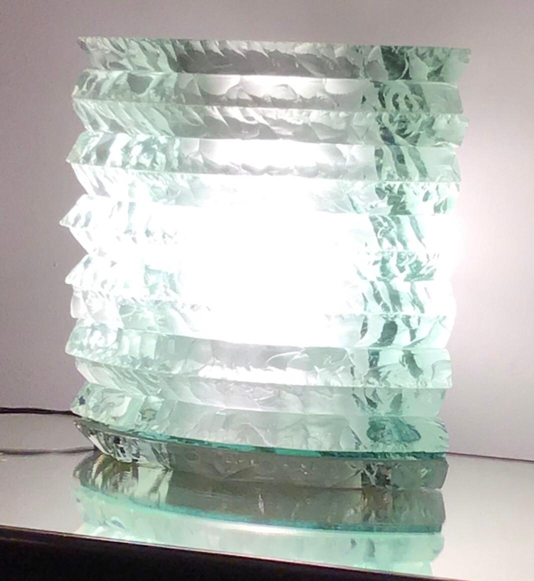 Cristal Art Table Lamp Glass, 1950, Italy For Sale 3