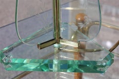 Cristal Arte Table Lamp Italian Midcentury Design Brass Part Parchment Dome 1950