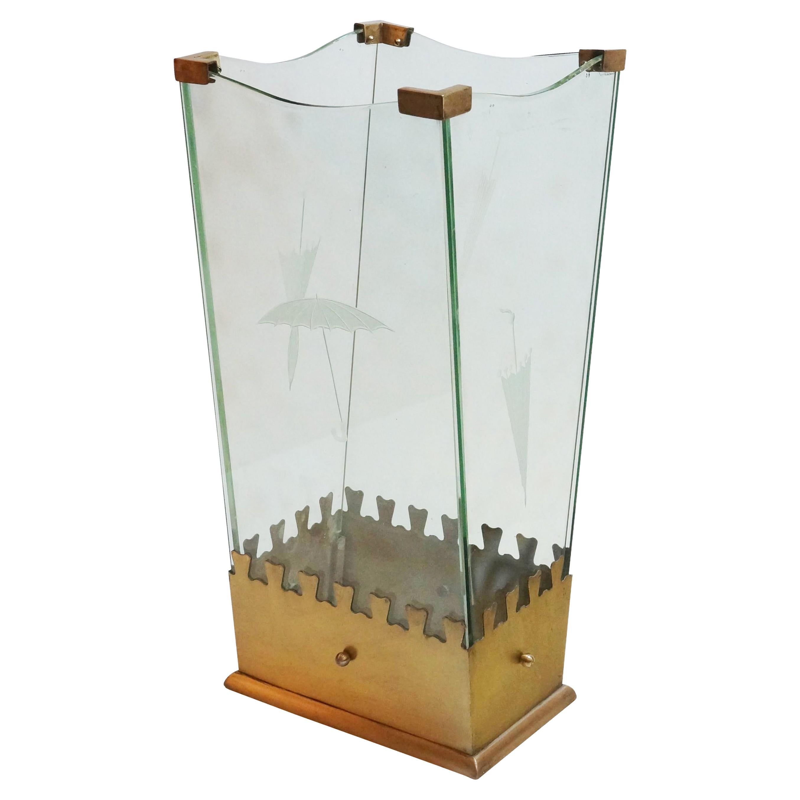 Cristal Art Umbrella Stand, Italy, 1960s For Sale