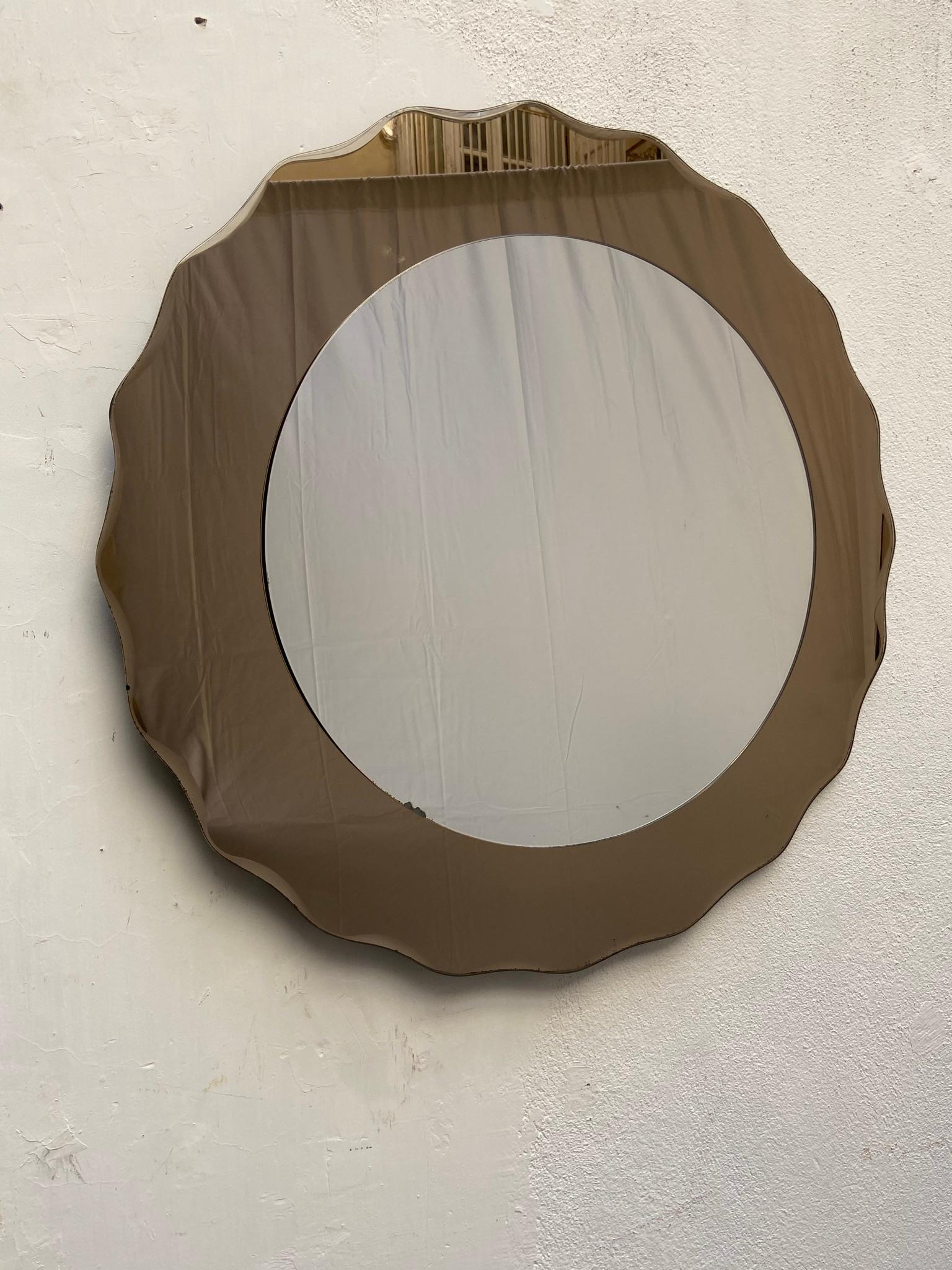 Cristal Art Wall Mirror, Italy, 1970s In Good Condition For Sale In Naples, IT