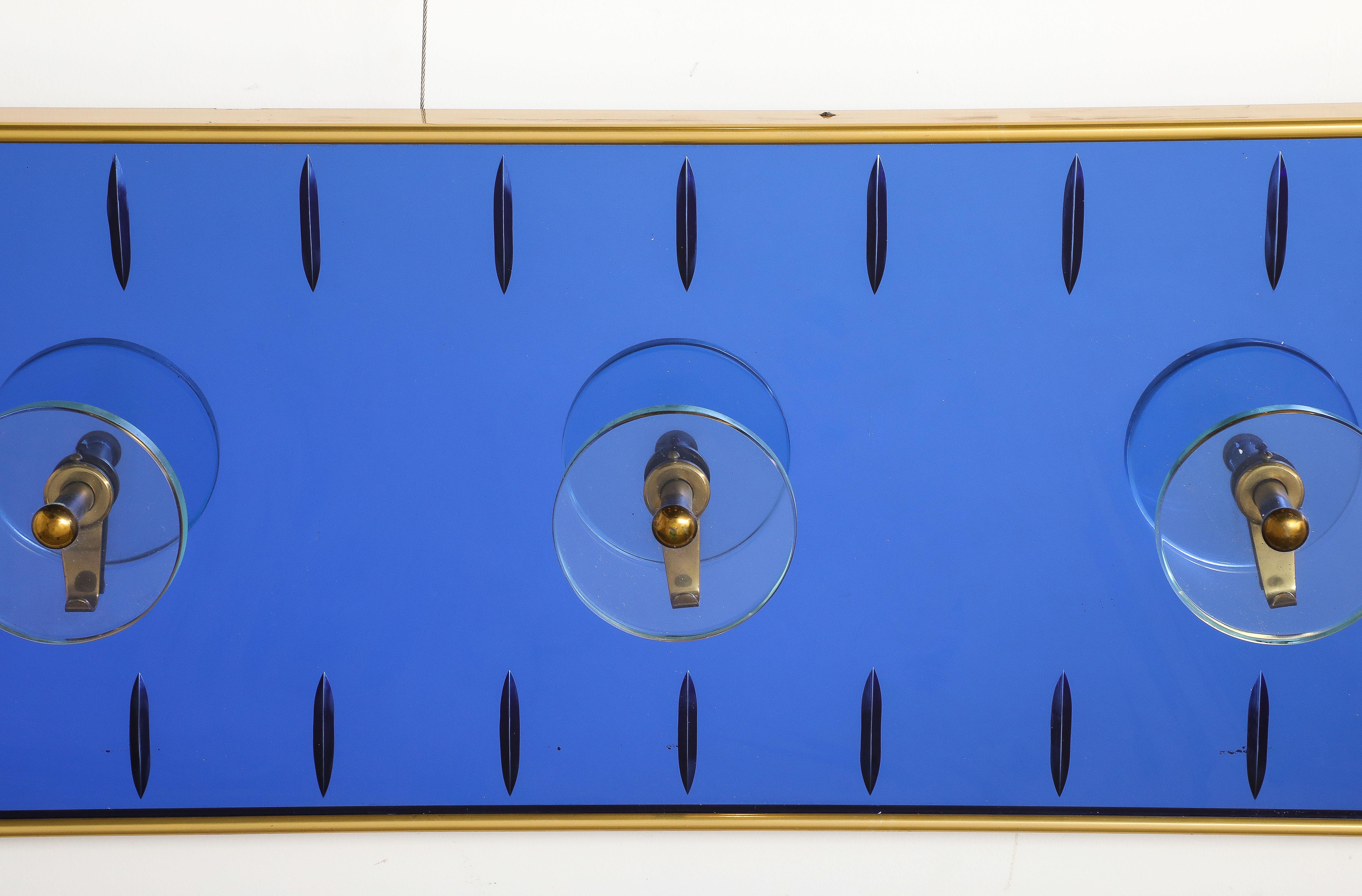 Cristal Art Wall Mounted Blue Glass Coat or Hat Rack, Turin Italy, circa 1950's  For Sale 4