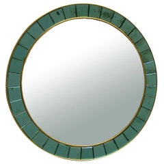 Cristal Art Wall Round Mirror, Italy, 1950s