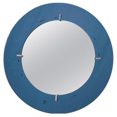 Cristal Art Wall Round Mirror, Italy, 1960s Cristal Art Wall Round Mirror, Italy, 1960s